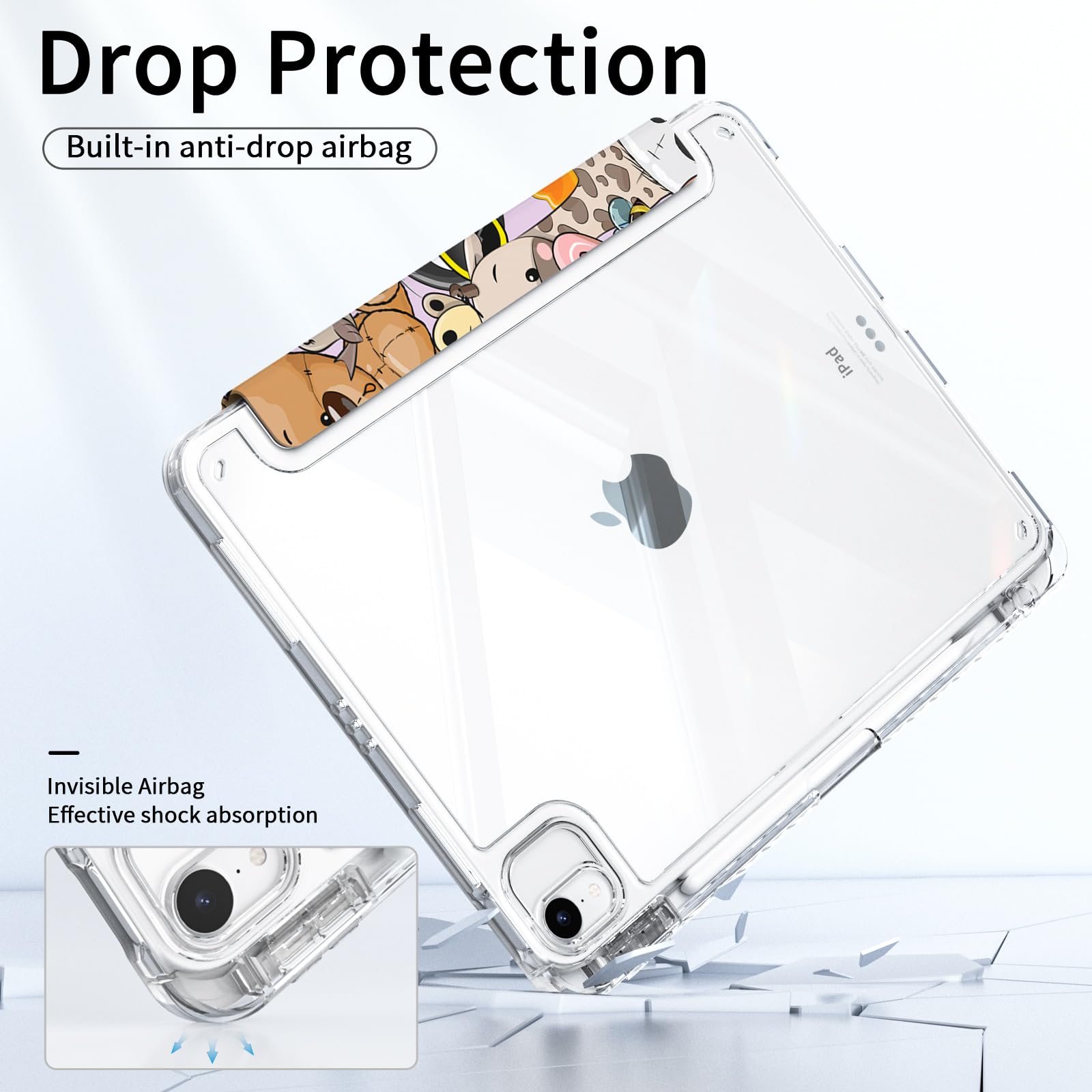 Piznernico Slim Trifold Case For Ipad Air 6Th 11 Inch M2 2024, Ipad Pro 11 4Th/3Rd/2Nd/1St Gen Case, Ipad Air 5Th/4Th Generation