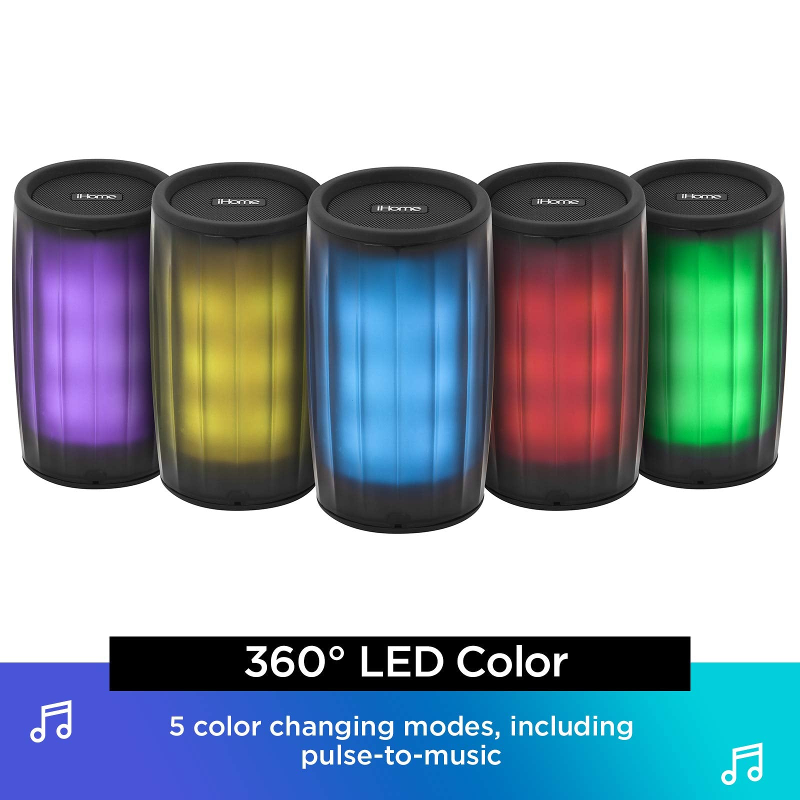 Ihome Playglow Color Changing Bluetooth Rechargeable Speaker System (Ibt780)