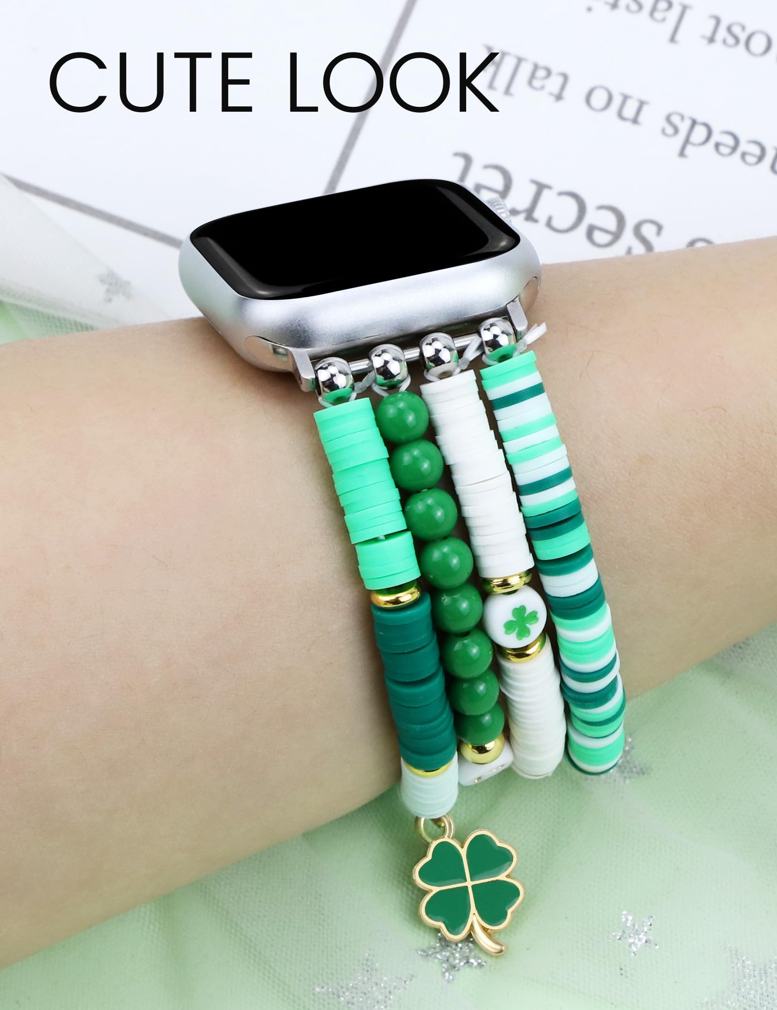 Jr.Dm Beaded Bracelet Compatible With Apple Watch 42Mm 44Mm 45Mm 46Mm For Women, Stretchy Handmade Watch Strap Replacement With