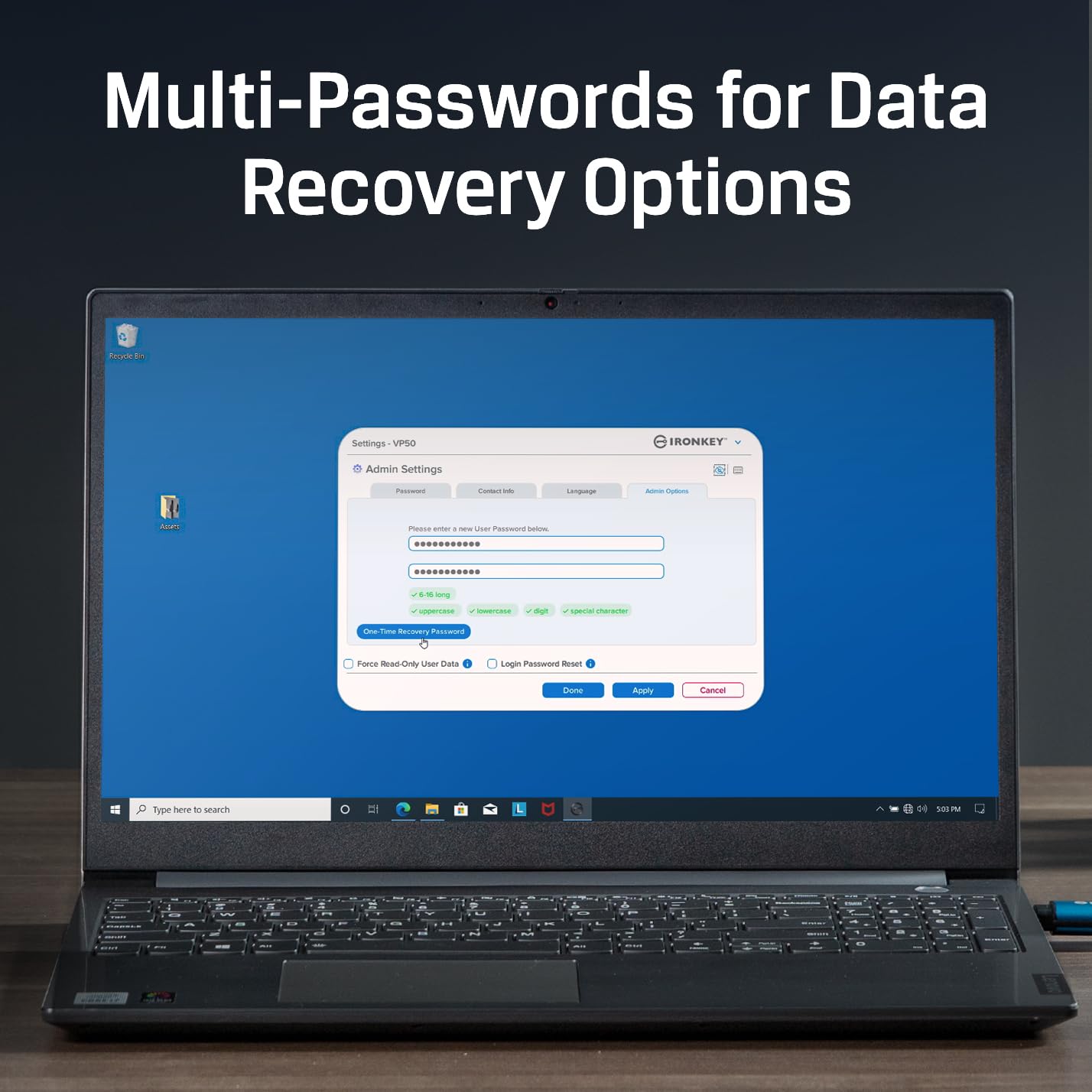 Kingston Ironkey Vault Privacy 50 Usb-C 512Gb Encrypted Flash Drive | Fips 197 Certified | Xts-Aes 256-Bit | Badusb And Brute Fo