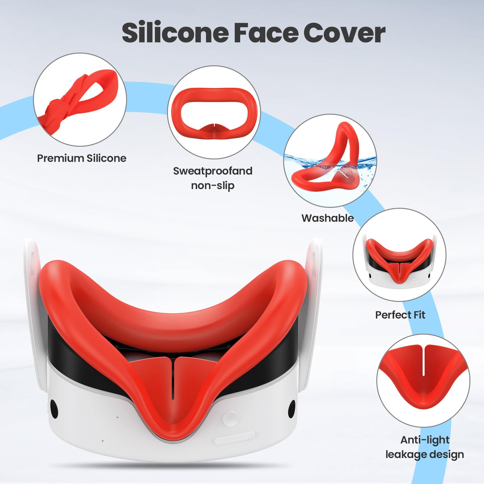 Silicone Cover Set for Meta/Oculus Quest 3S Accessories - Thumbnail 3
