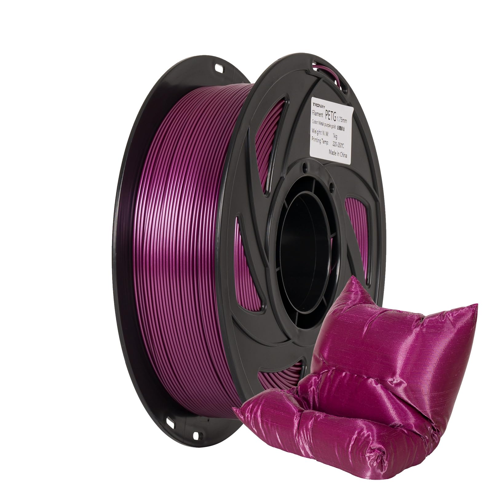 TRONXY PETG Filament 1.75mm,Metal-Purple-Gold 3D Printer Filament Accuracy +/- 0.05mm, 1KG Spool (2.2 LBS) for 3D Printers