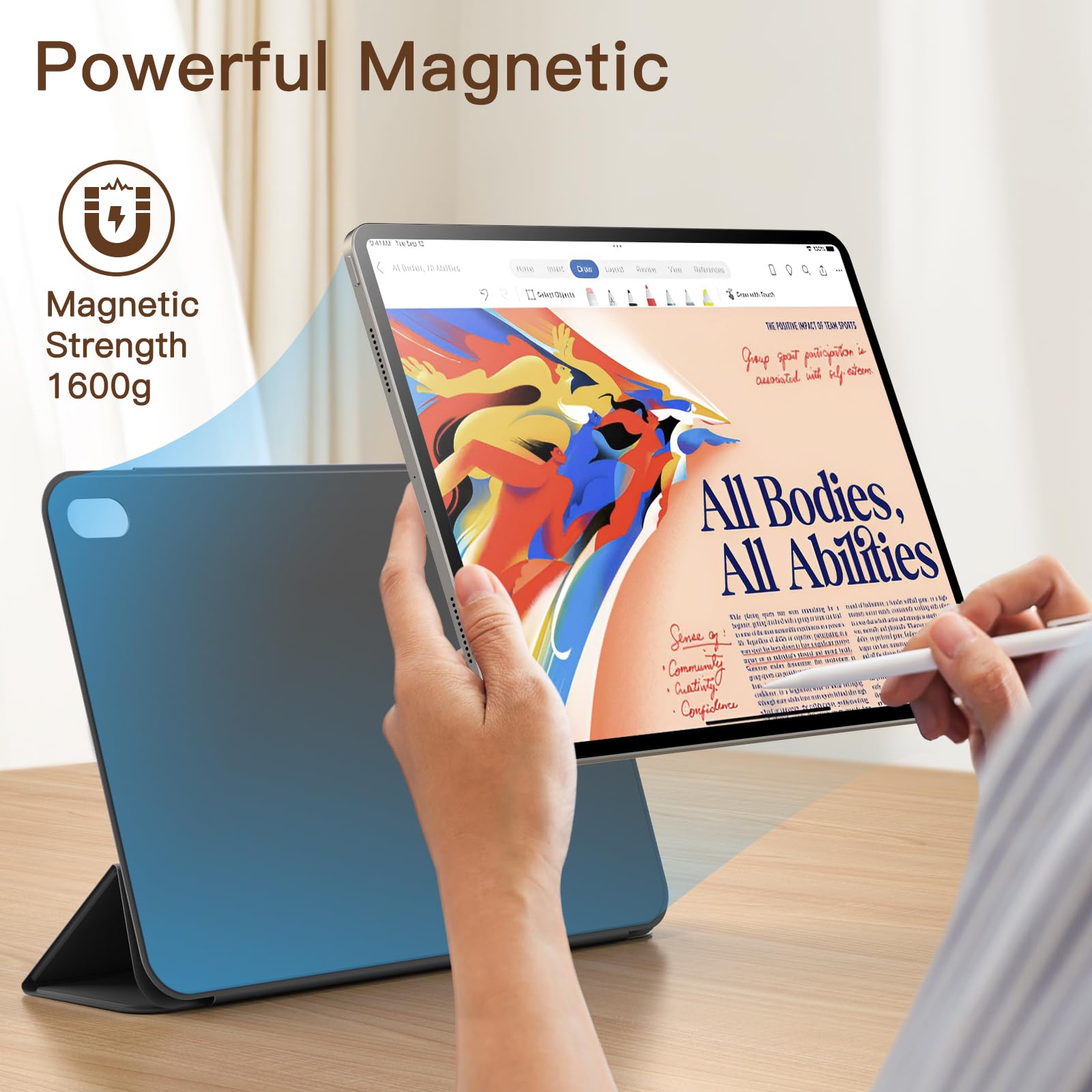 Jetech Magnetic Case For Ipad Air 11-Inch M3/M2 (2025/2024), Ipad Air 5/4 (2022/2020 5Th/4Th 10.9-Inch), Ipad Pro 11 (2018), Mag