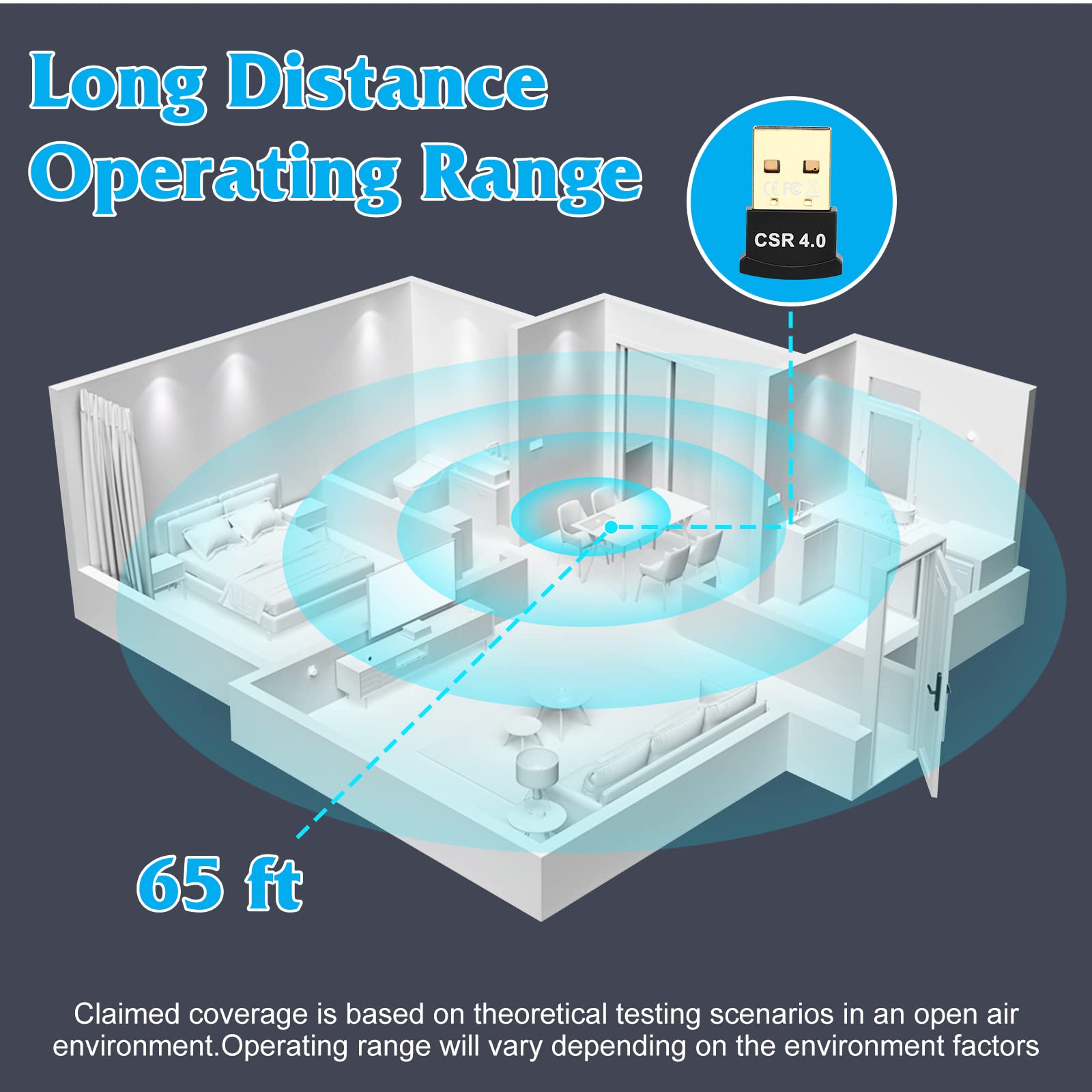 Urbanx Usb Bluetooth 4.0 Adapter Wireless Transfer Dongle For Bluetooth Printer Support All Windows 10 8.1 8 7 Xp Vista