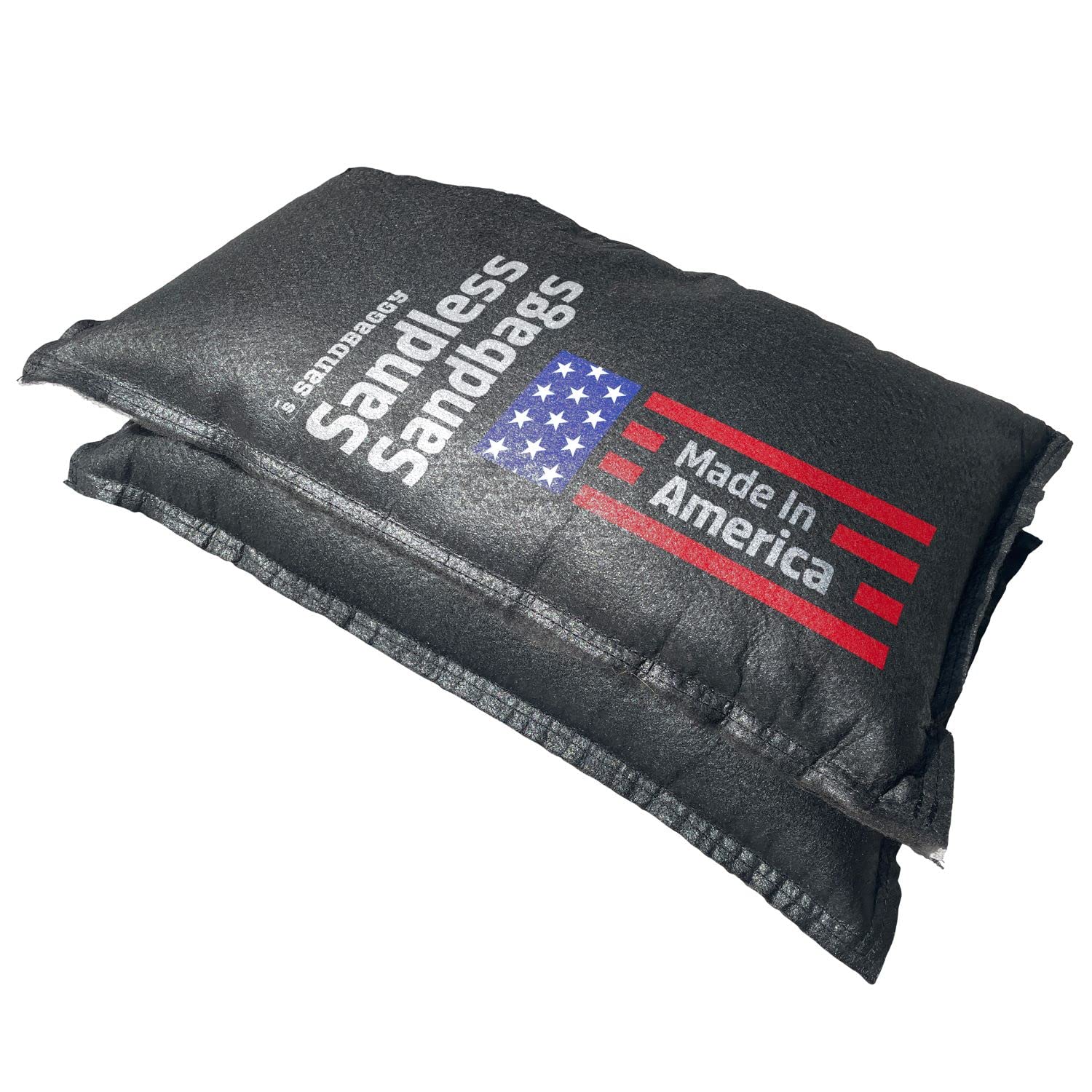 Sandbaggy 14'' X 26'' Water Activated Sandless Sandbags   Flood Barriers, Erosion Control (Black)   Made In The Usa (2 Sandbags)