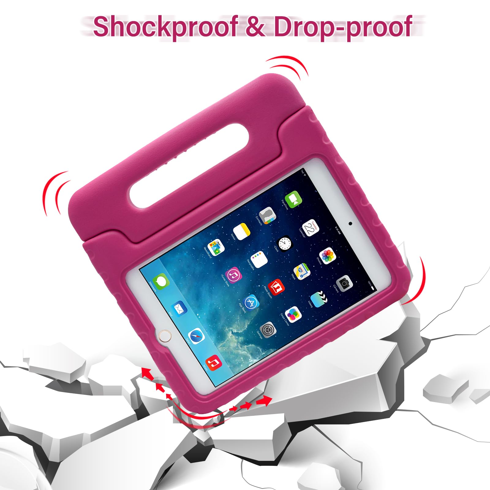 Lefon Kids Case Shockproof For Ipad Mini 5/4/3/2/1, Ipad Mini 4Th Generation Case For Kids, Convertible Handle Light Weight Supe