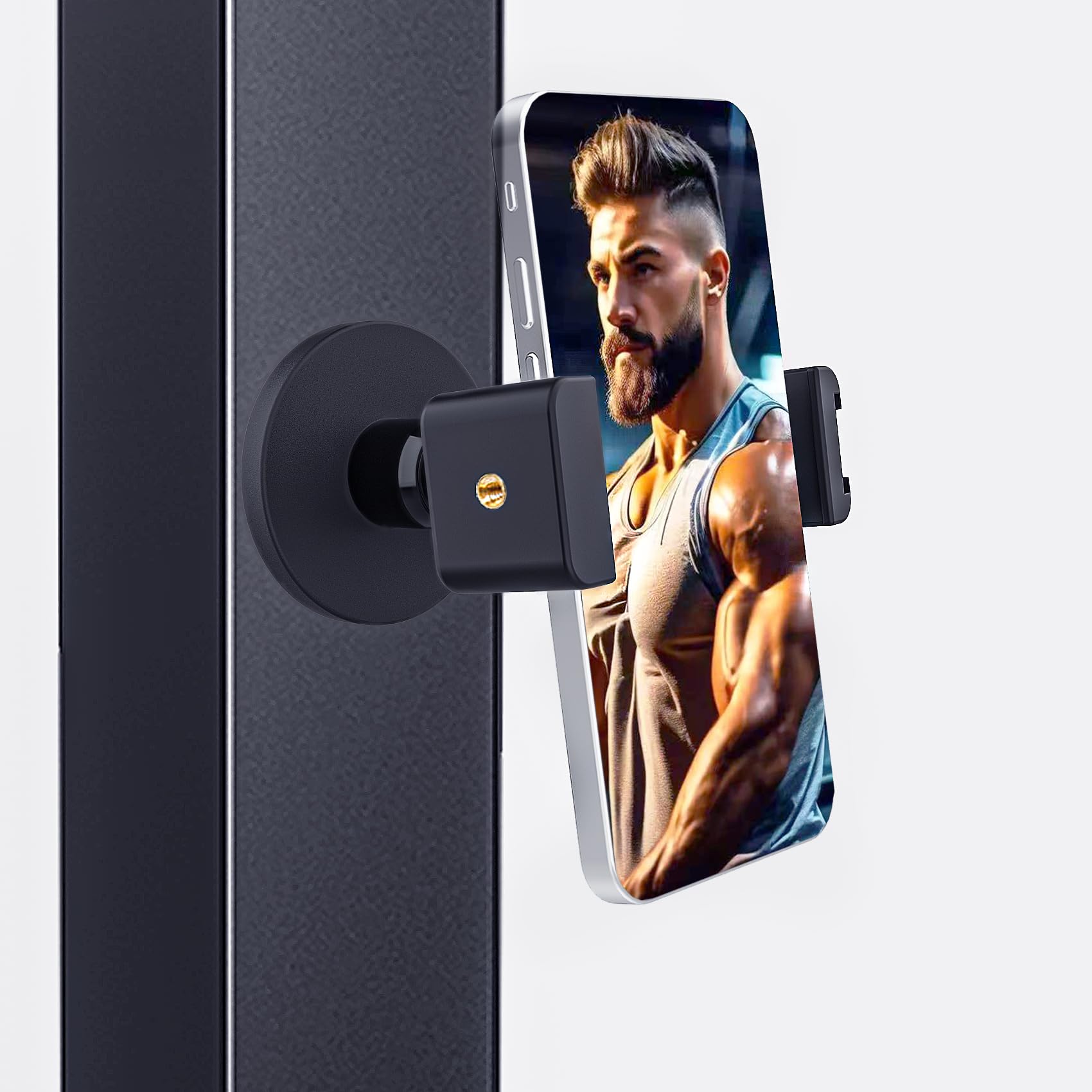 Edsrdux Gym Magnetic Phone Holder Mount, 360 Rotatable Magnetic Phone Holder For Gym, N52 Magnet Phone Holder For 4.7-6.5'' Smar