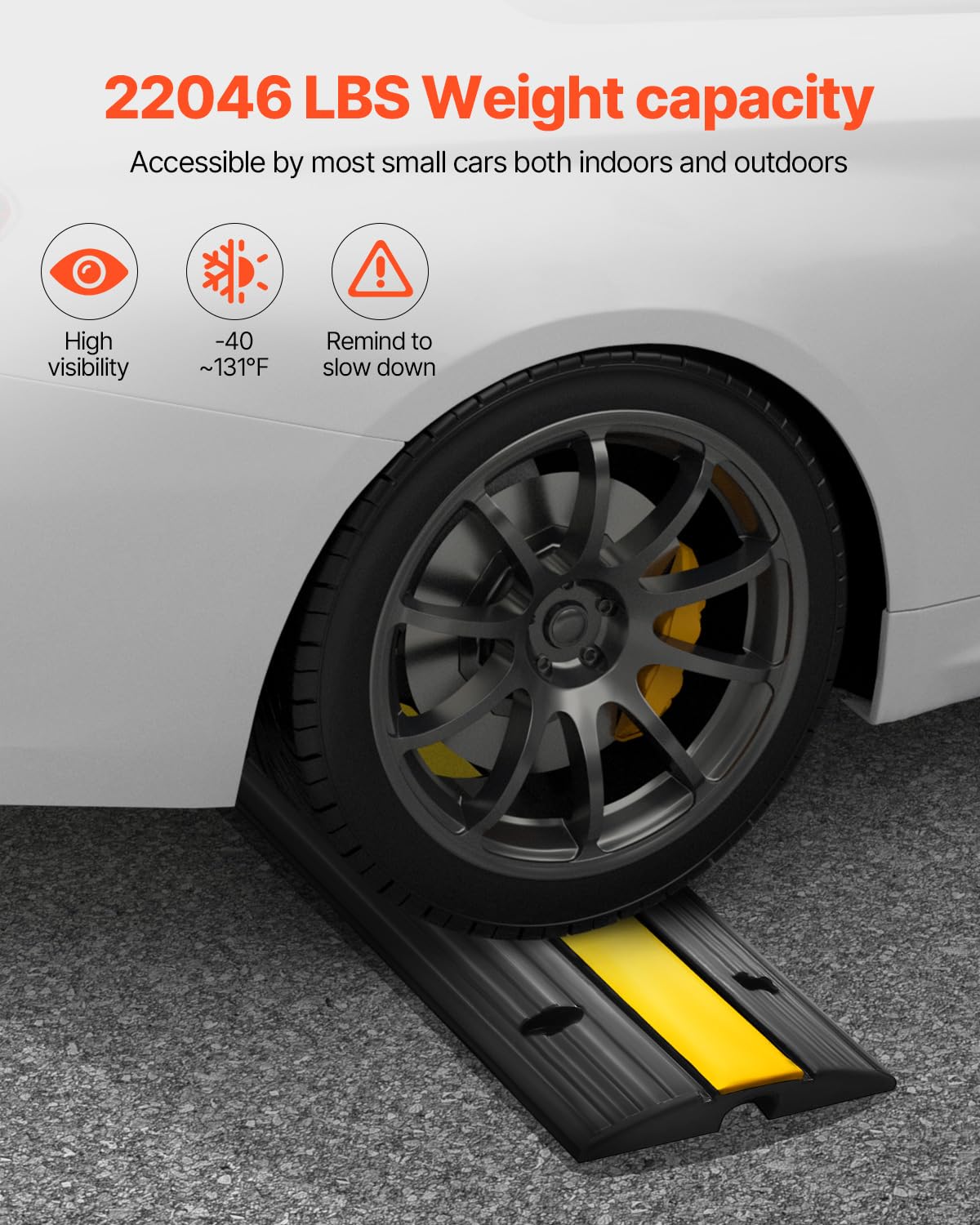 Vevor 4 Pack Of 1-Channel Rubber Cable Protector Ramps Heavy Duty 22046Lbs Load Capacity Cable Wire Cord Cover Ramp Speed Bump D