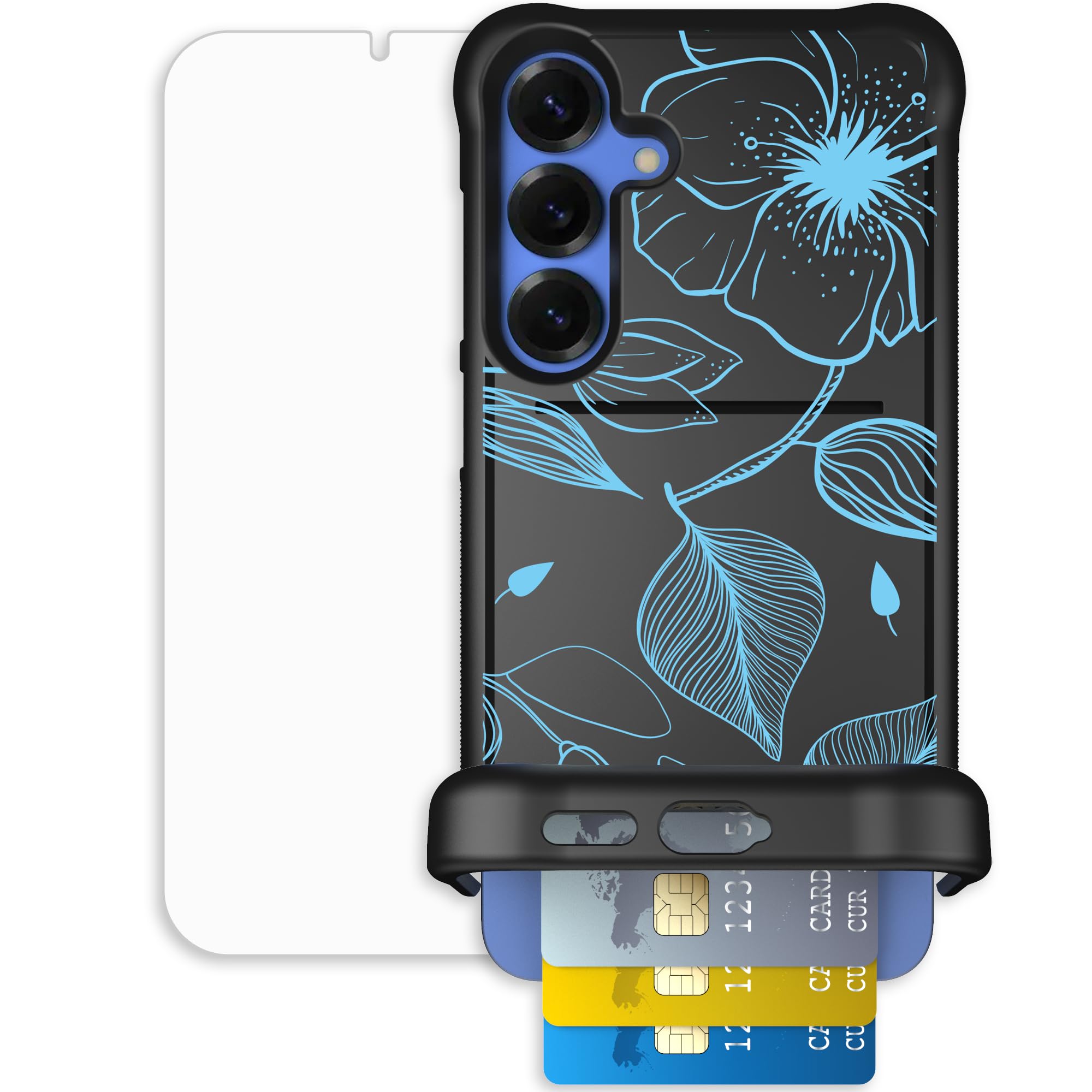 Scooch for Samsung Galaxy S25 Plus Case with Card Holder, Wingmate Wallet Case with Hidden Card Slot and RFID Protection, Bundle
