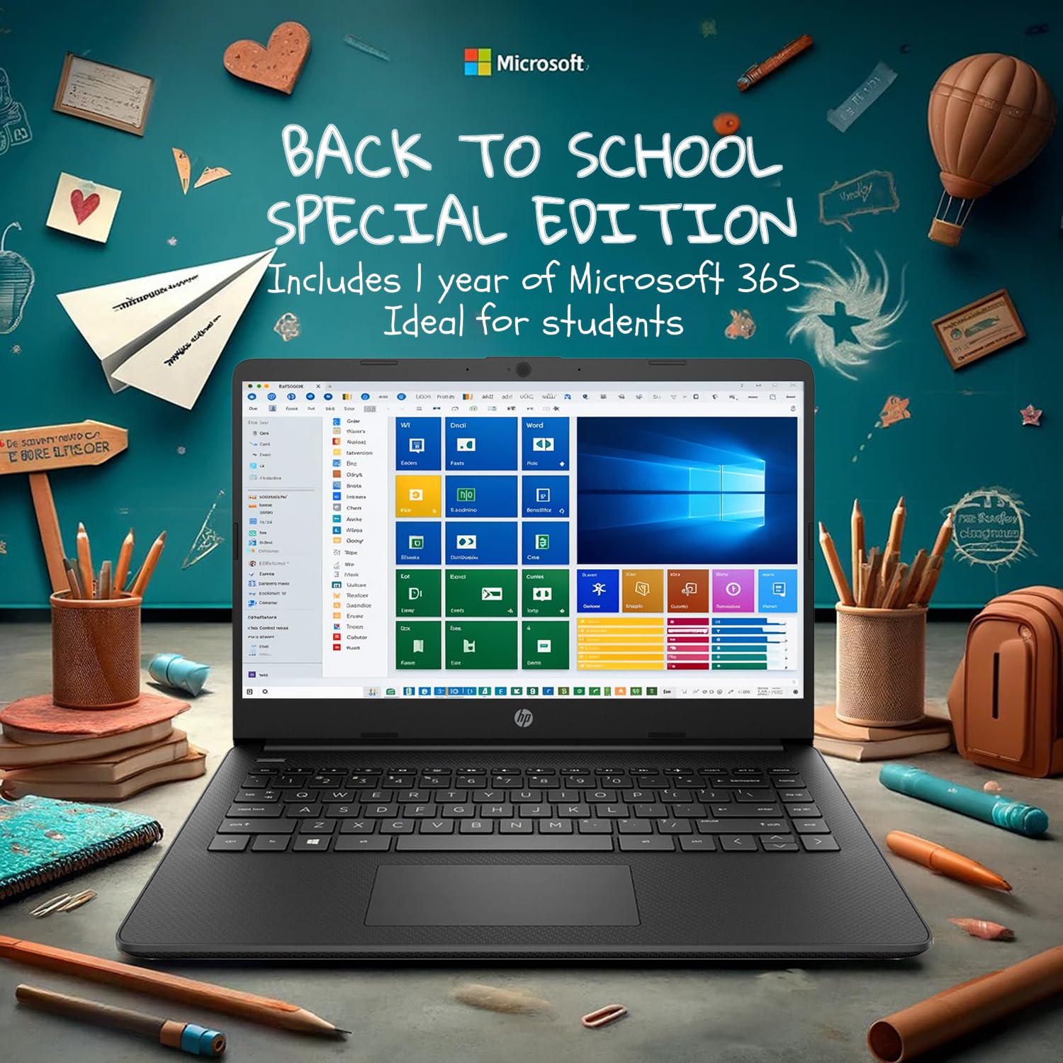 Hp 14 Laptop  Back To School Limited Edition With Microsoft 365  4-Core Intel Cpu  16Gb Ram  1.6Tb Storage (128Gb Onboard + 512G