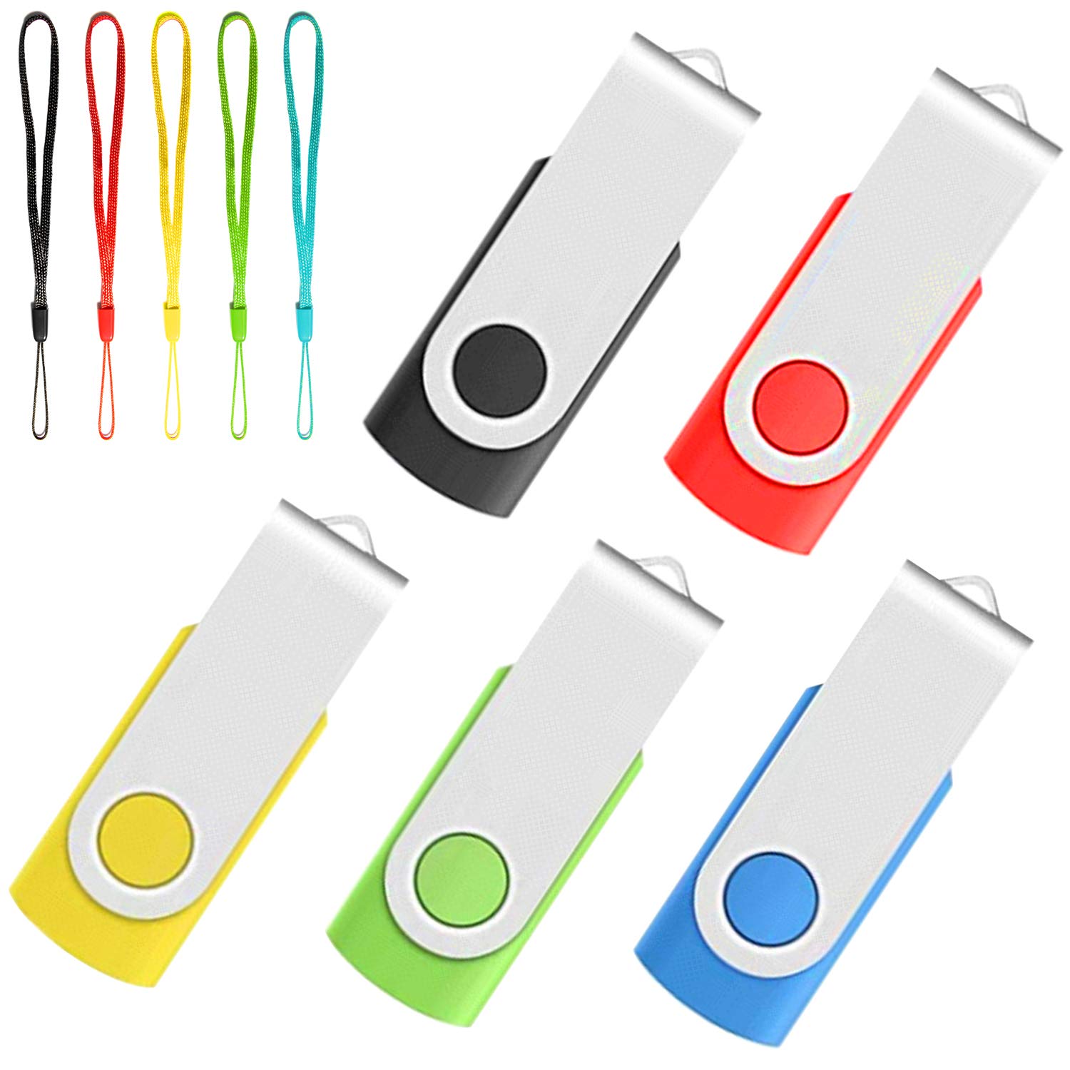 16Gb Usb Flash Drive Nasdwa 5 Pack Usb 2.0 Memory Stick Thumb Drive Pen Drive Jump Drives Usb Stick