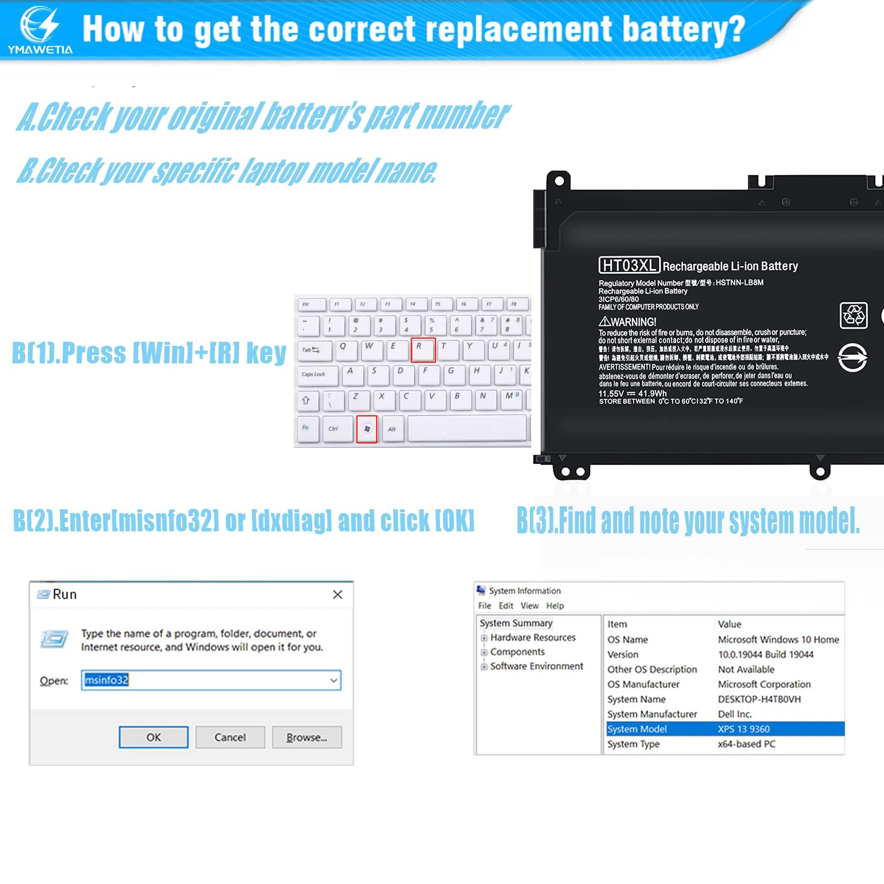 Ht03Xl Battery L11119 855 Hto3Xl Laptop Replacement For Hp Pavilion 15 Da 15 Db 15 Dw 15 Cs 15 Dy 17 By 17 Ca 14 Ce 14 Cf 14 Df