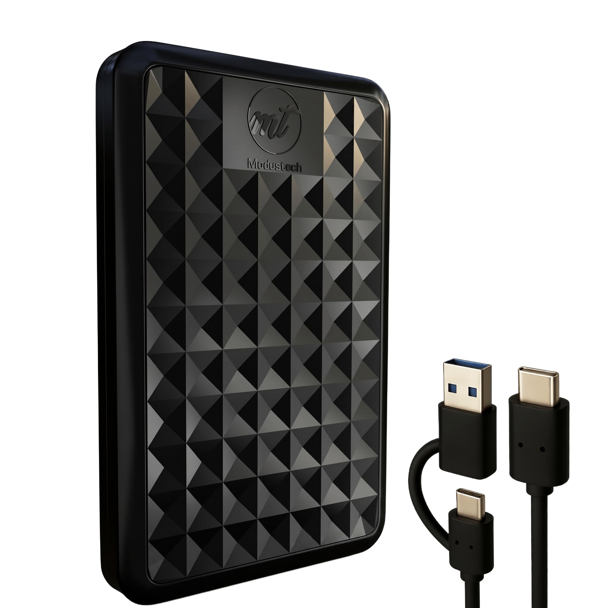 ModusTech Facet 500GB External Hard Drive Portable USB-C/USB 3.1 Plug & Play Ultra- Slim HDD Hard Drive for Backup, Gaming, PC,