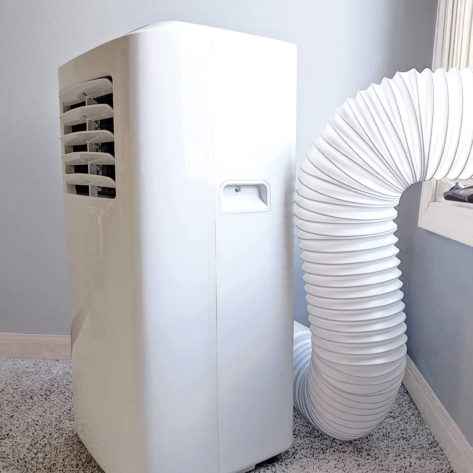 Fubinina Portable Air Conditioner Hose, Ac Hose With 5.9'' Diameter, Anti Clockwise Thread Length Up To 80'' Ac Exhaust Hose For