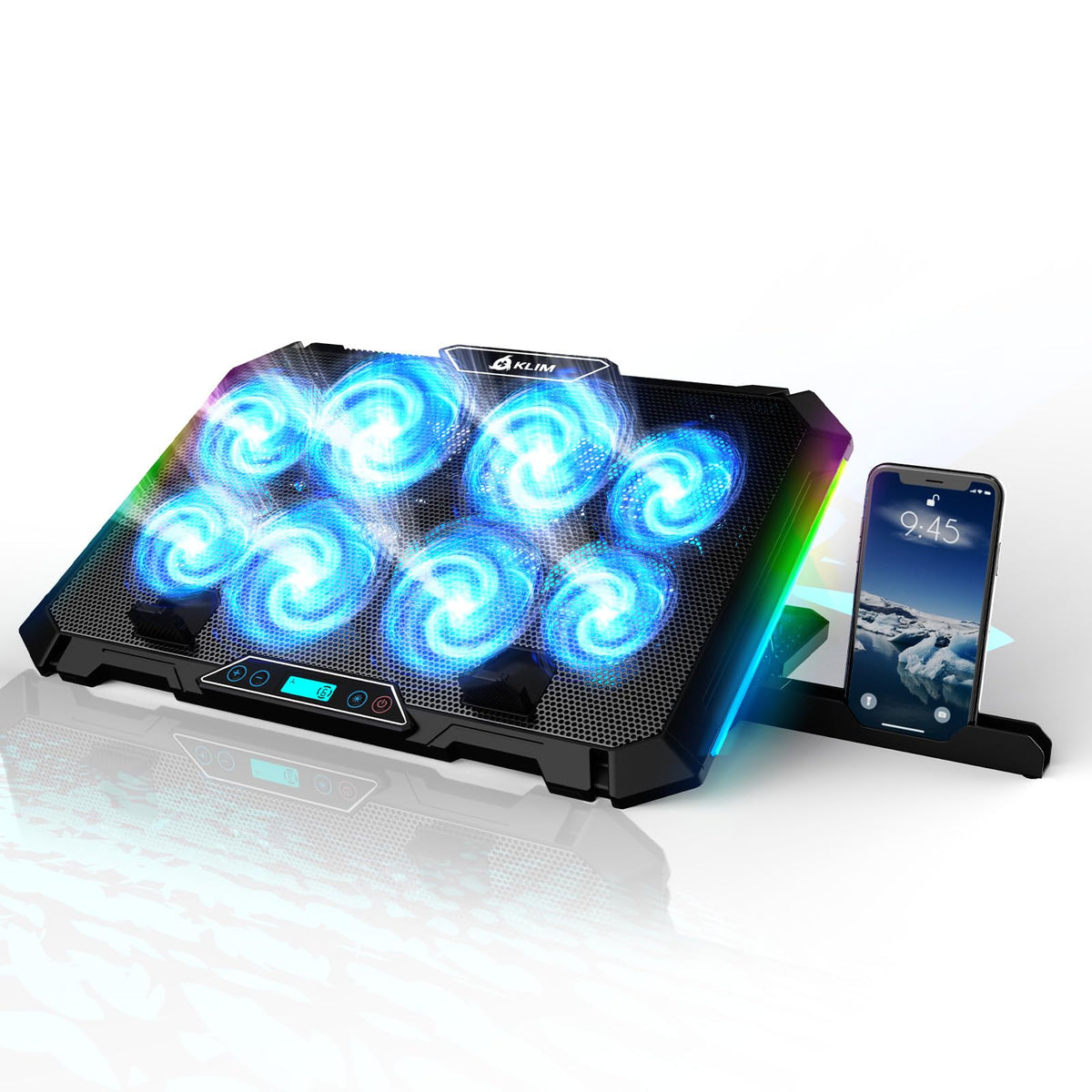 Klim V8 Gaming Laptop Cooling Pad With 8 Fans + New Version 2024 + Gaming Laptop Cooler + Stable Rgb Laptop Stand With Fan + Com