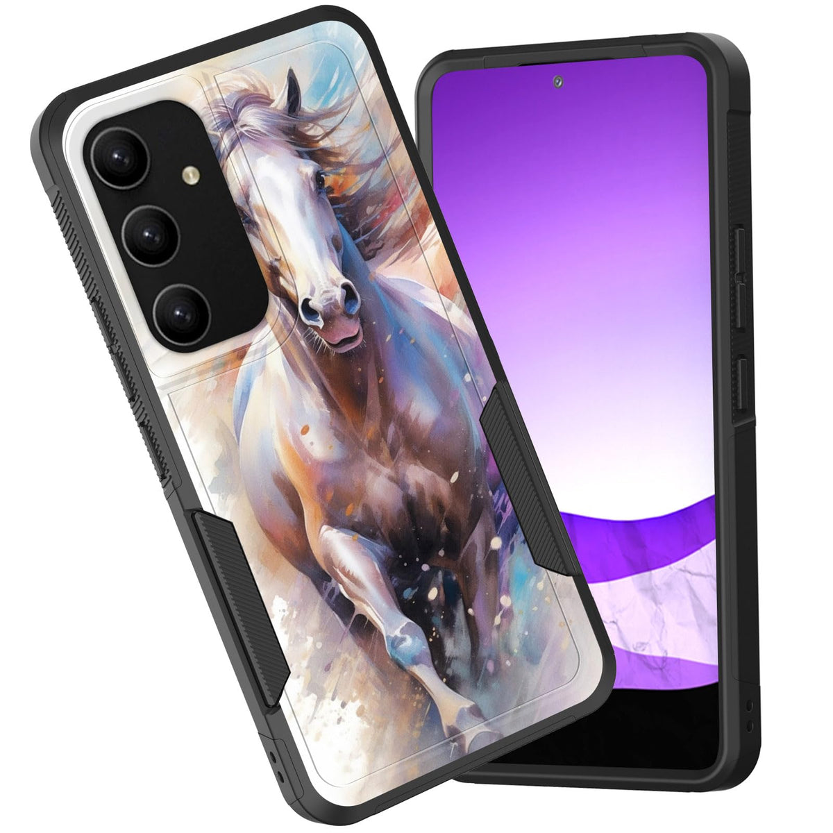 Cicplkse For Galaxy S24 Case,Dual Layer Heavy Duty Hybrid Shockproof Hard Pc Soft Silicone Tpu Bumper Protective Cover Case For 