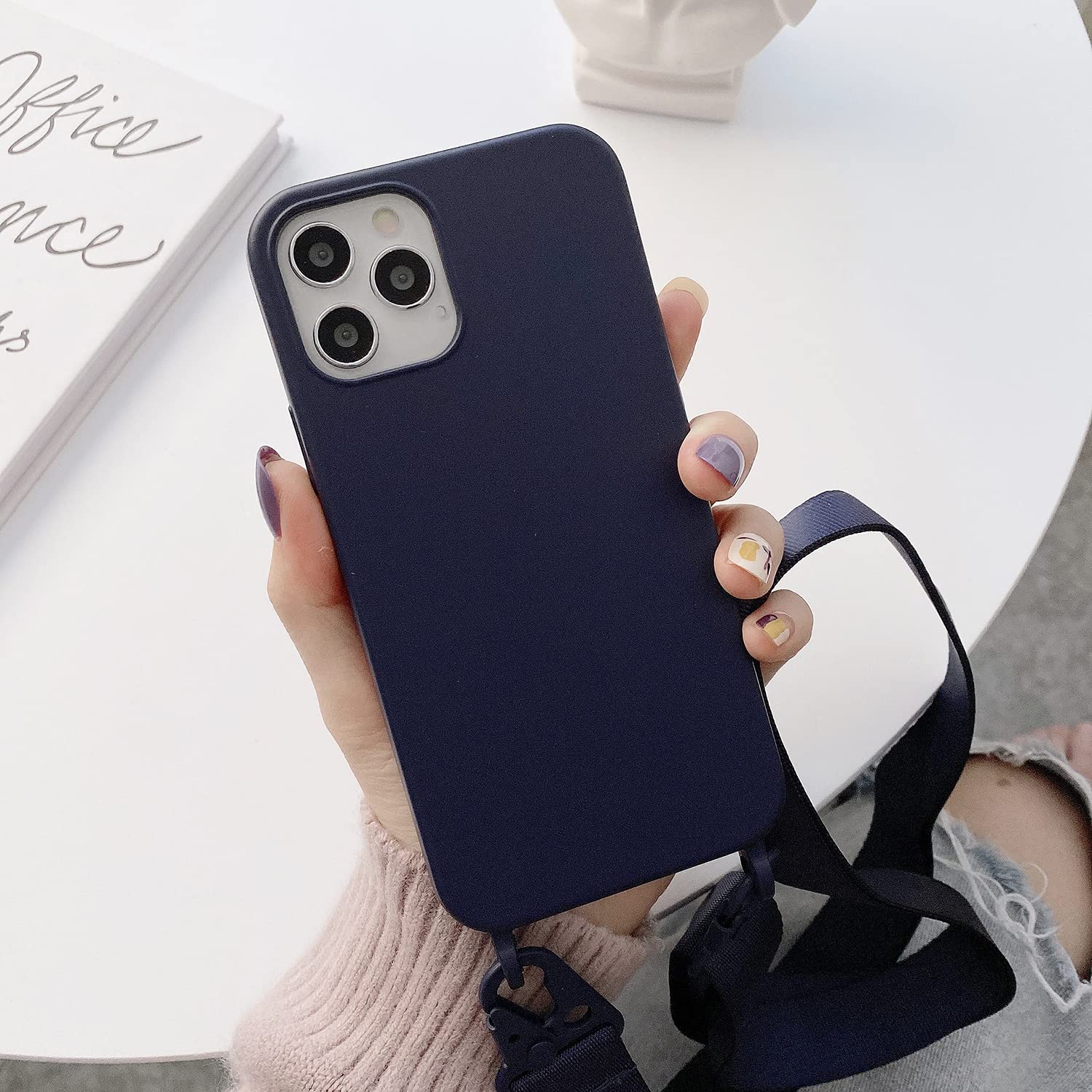 Cquukoi Compatible With Iphone 13 Mini,Crossbody Phone Case With Lanyard Cute Soft Silicone Case With Adjustable Shoulder Strap