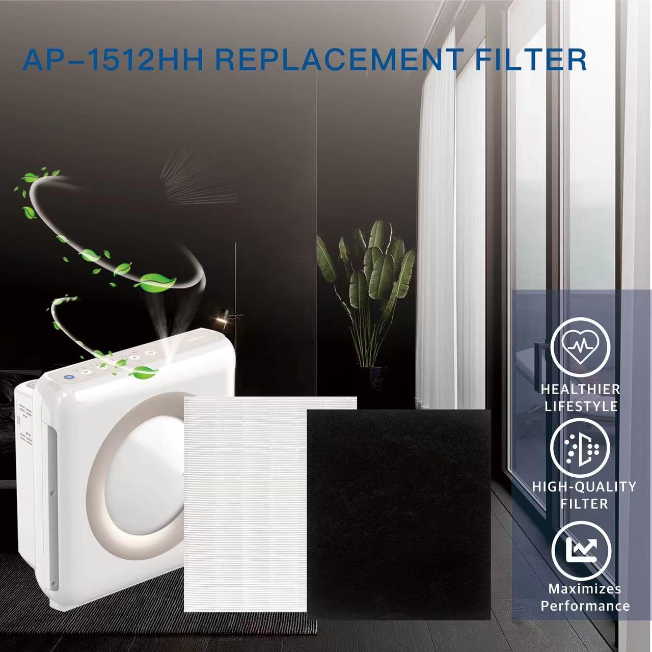 Airmega Ap 1512Hh Replacement Filter For Coway Air Purifier, Compatible With Coway Airmega Ap1512Hh Air Purifier, 3304899, 4 Hep