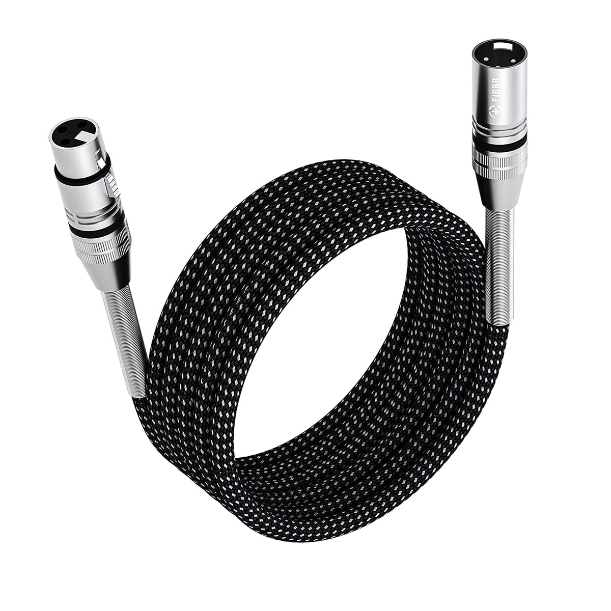 Fibbr Xlr Cable 50Ft/15M, Microphone Cable Nylon Braided Xlr Male To Female Heavy Duty Balanced Microphone Cord Compatible With Preamps/Speaker Systems And More