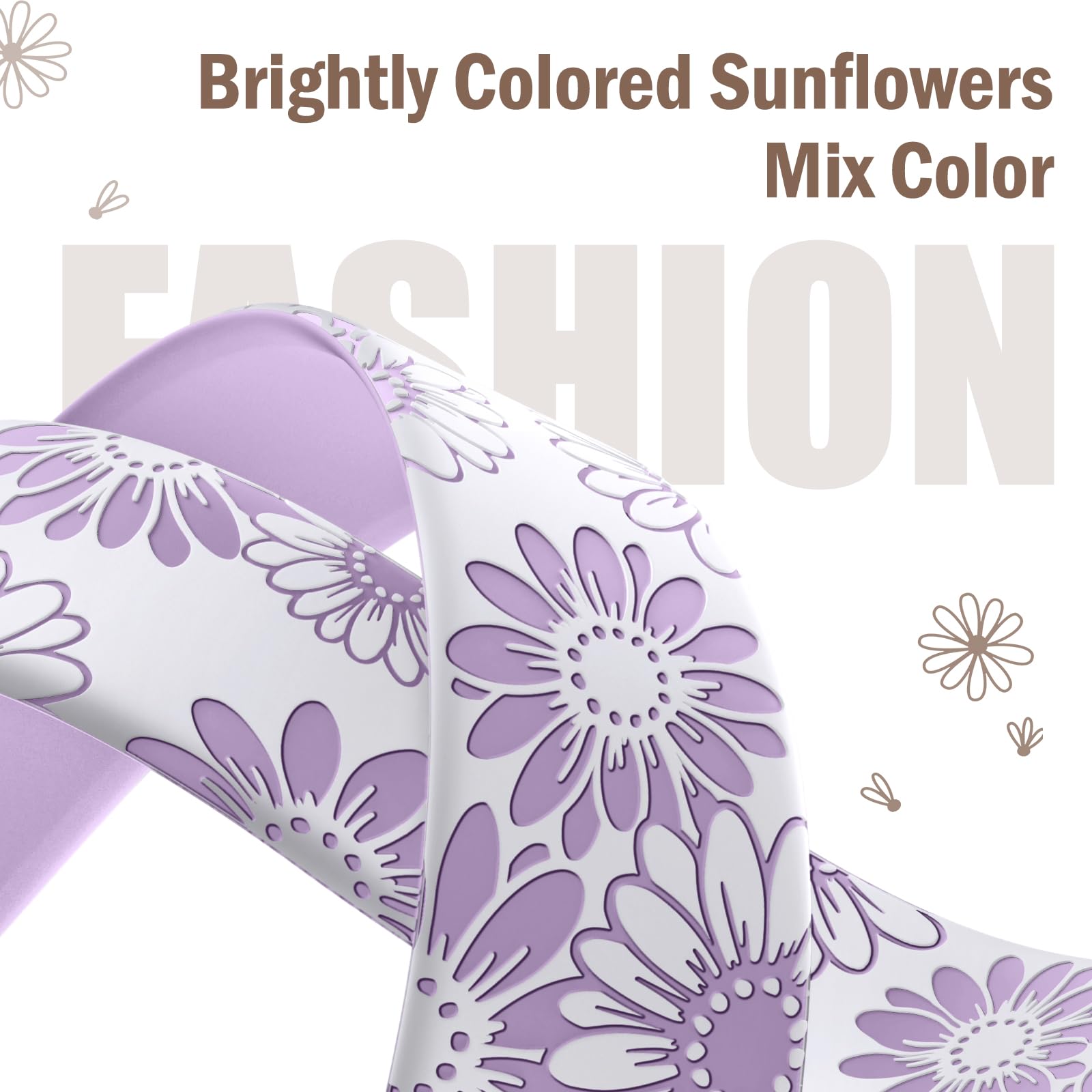 Daqin Floral Engraved Band Compatible With Apple Watch Band 40Mm 41Mm 42Mm 38Mm Women,Cute Flower Pattern Bands Soft Silicone Sp