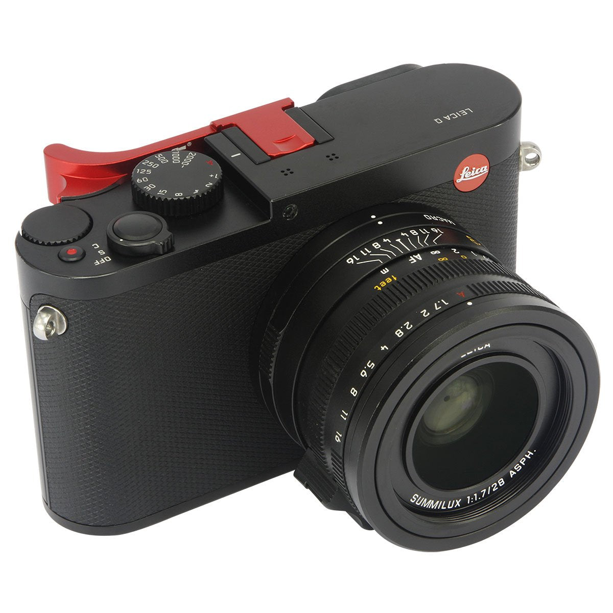 Haoge THB-LR Metal Hot Shoe Thumb Up Rest Thumbs Up Hand Grip for Leica Q Q-P QP Typ116 Typ 116 Camera Red