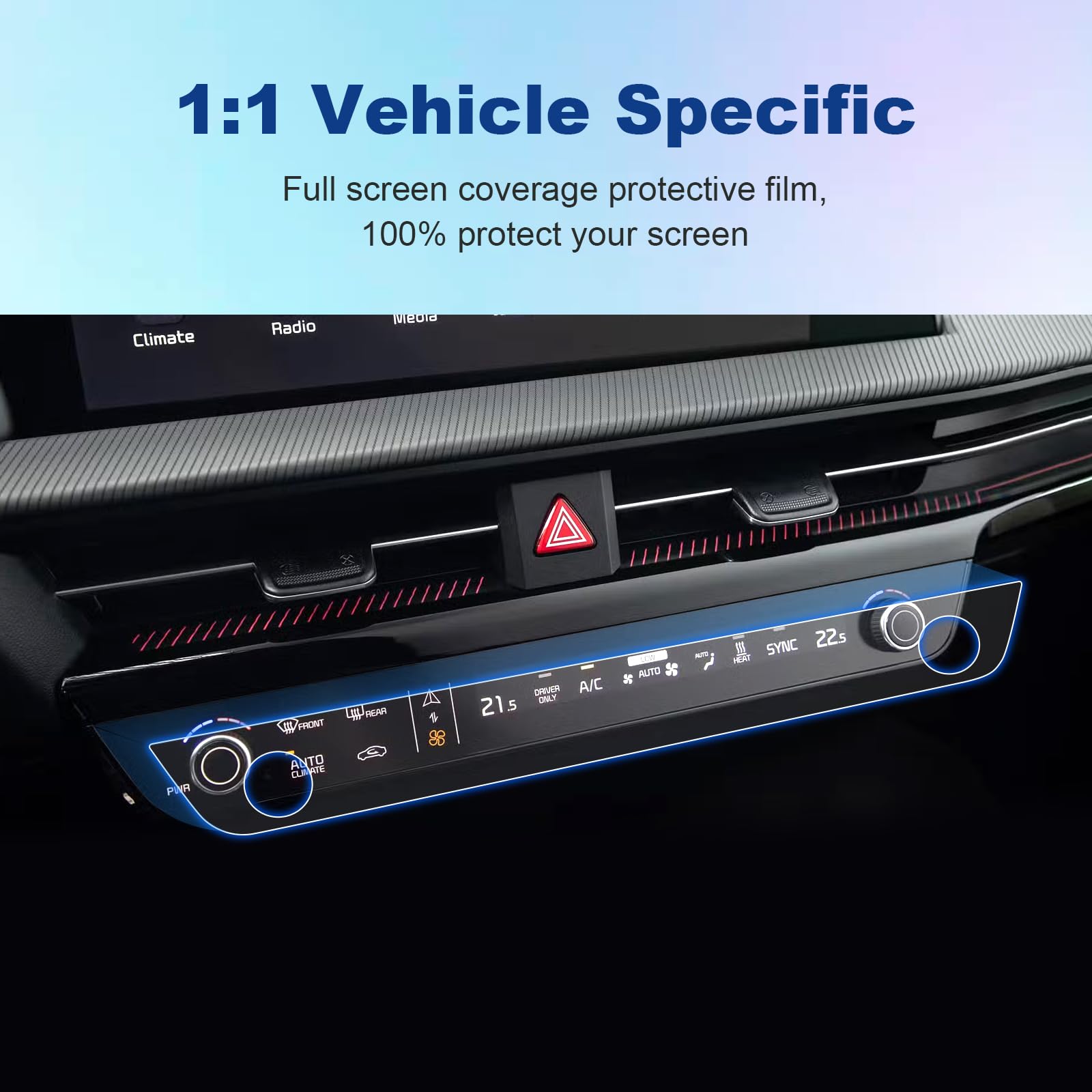 Coleya (2Pc) For Kia Ev6 Screen Protector, 2022 2023 2024 Ac Display Protective Film For Kia Ev6 (Wind/Gt Line/Gt/Light/First Ed