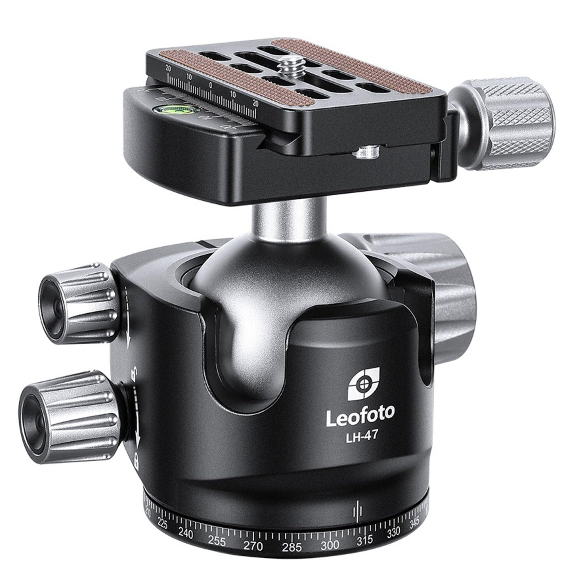 Leofoto - LH-47 Ball Head with QP-70N Quick Release Plate - Rock Solid, Professional Ball Head - Load Capacity: 22 kg - LH-47