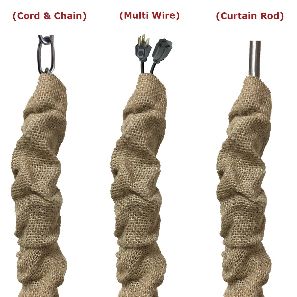 Royal Designs, Inc. Cc-19-Bl Burlap Cord & Chain Cover 4 Burlap Material Touch Fastener, Burlap