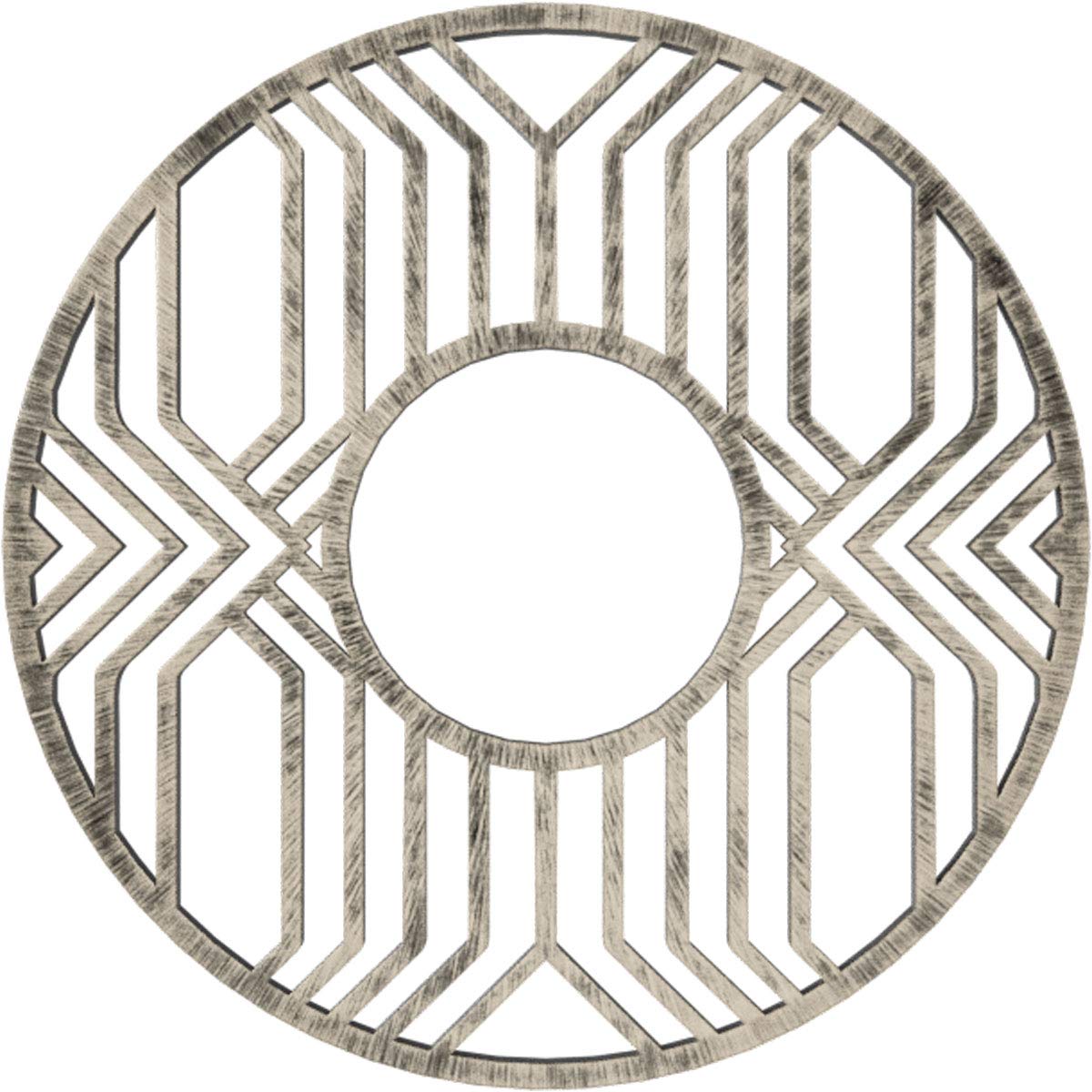Ekena Millwork Cmpp16Epaws Empire Architectural Grade Pvc Pierced, Antiqued Warm Silver Urethane Ceiling Medallions 16''Od X 5 7