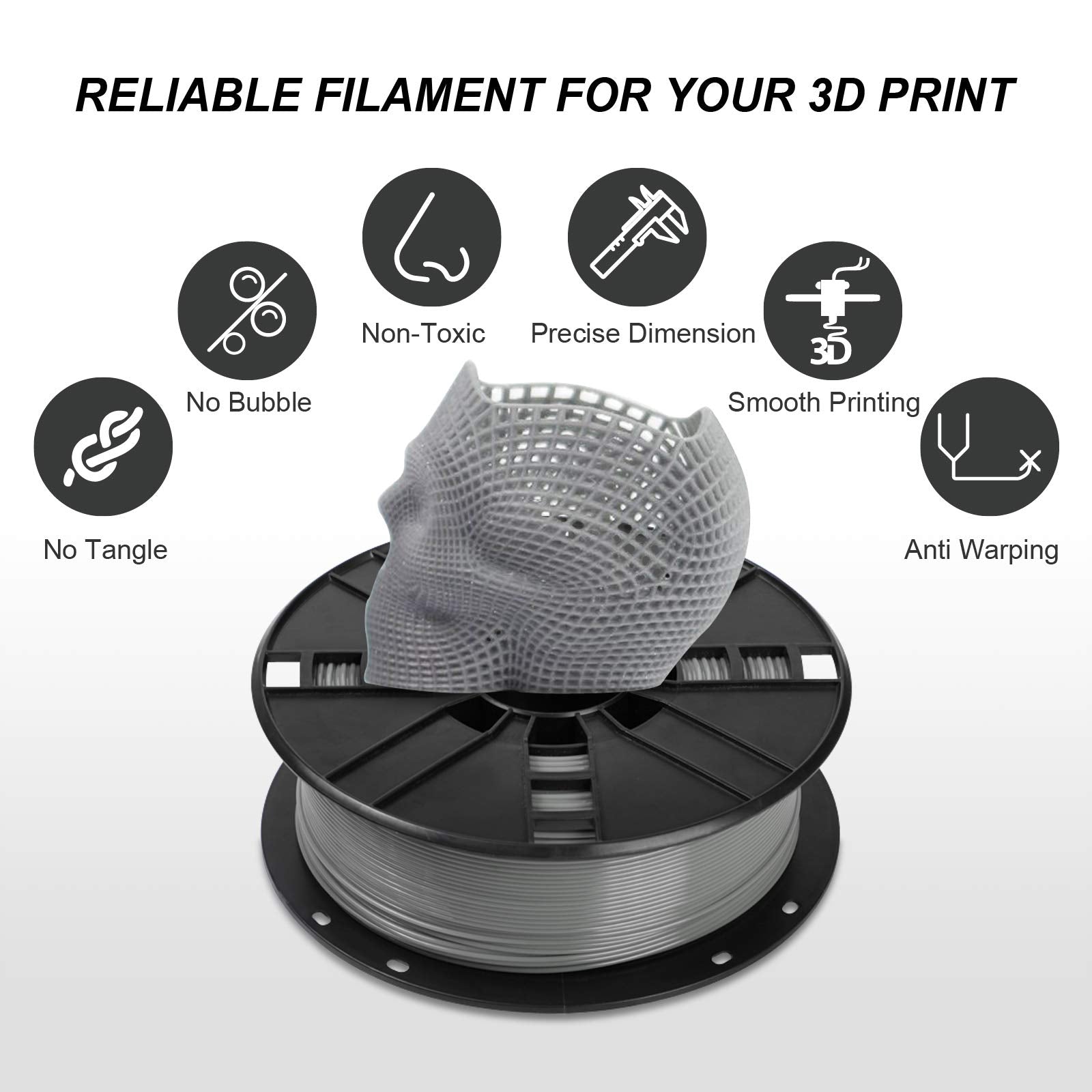 Novamaker Tpu Filament 1.75Mm, Grey Flexible Tpu 3D Printer Filament With 20G Cleaning Filament, 2.0Lbs Spool, Dimensional Accur