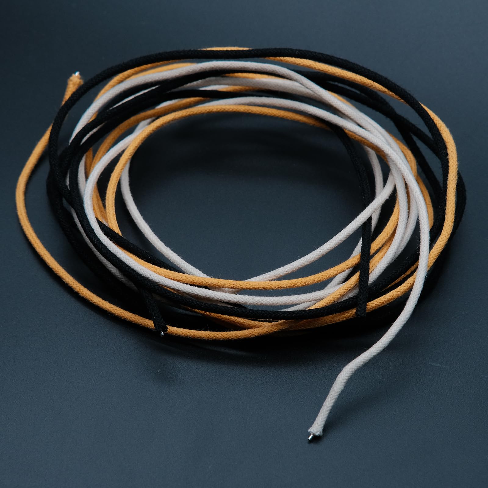 Harpfeas Cloth Covered Waxed Vintage Style Pushback Guitar Wire  10 Feet (3.3 White/3.3 Black/3.3 Yellow) Pushback Wire For Elec