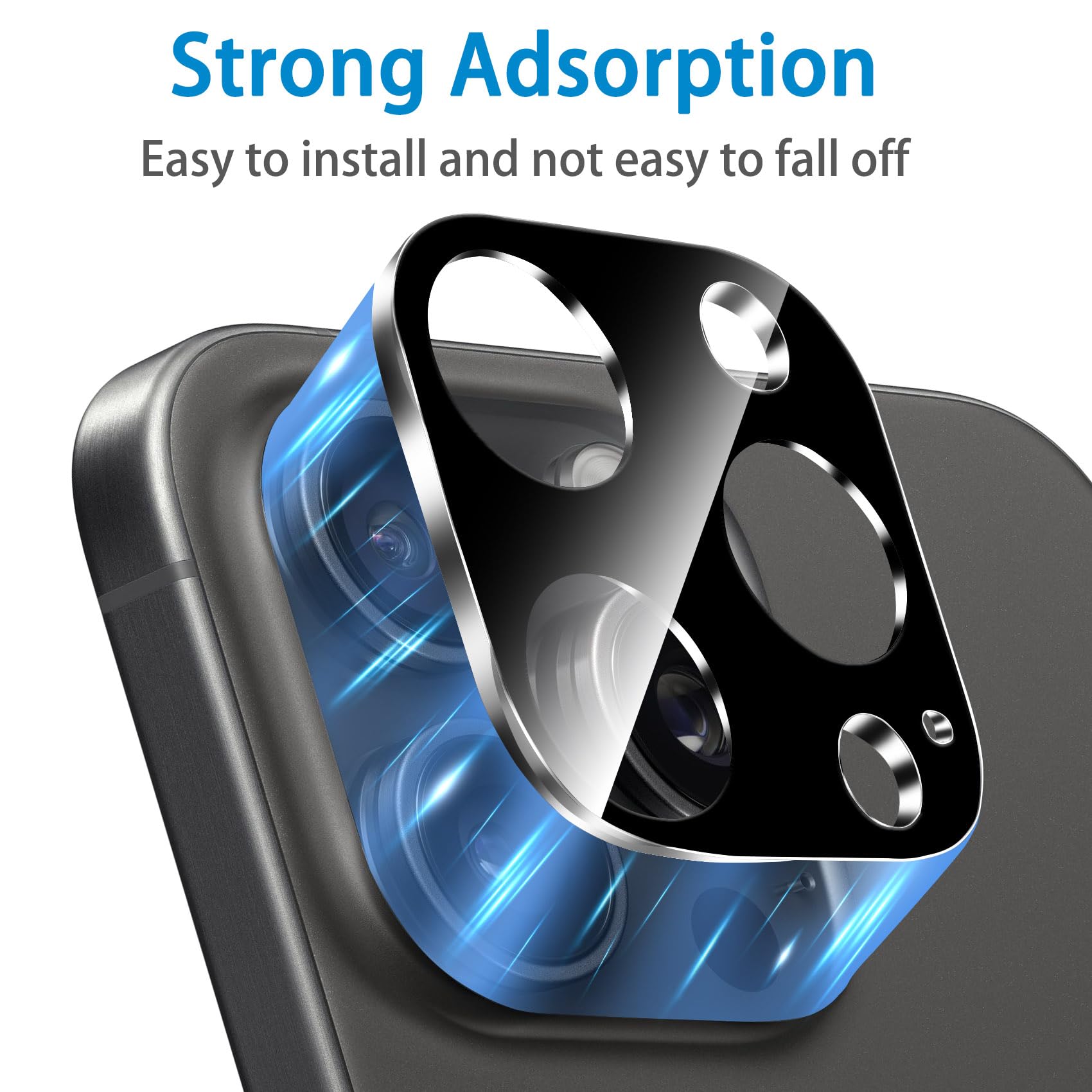 Dengduoduo ?3 Pack?Camera Lens Protector For Iphone 15 Pro 6.1'' & Iphone 15 Pro Max 6.7'', Tempered Glass, Ultra Hd, 9H Hardnes