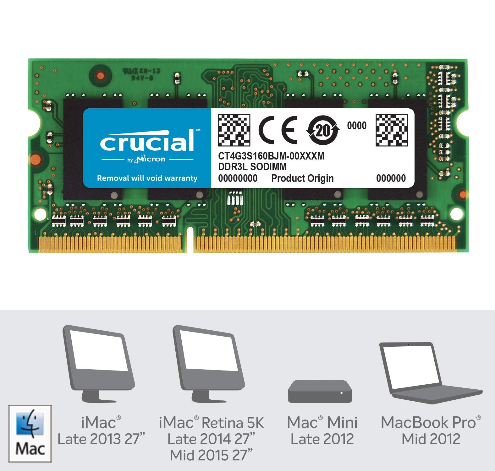 Crucial Ram 4Gb Ddr3 1600 Mhz Cl11 Memory For Mac Ct4G3S160Bjm