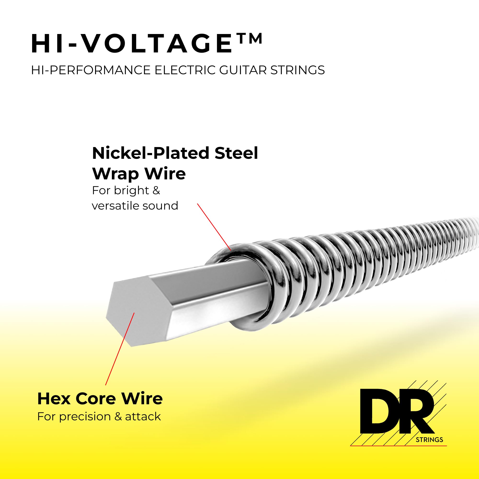 Dr Strings Electric Guitar Strings, Dimebag Darrell Signature, Treated Nickel-Plated, 10-52