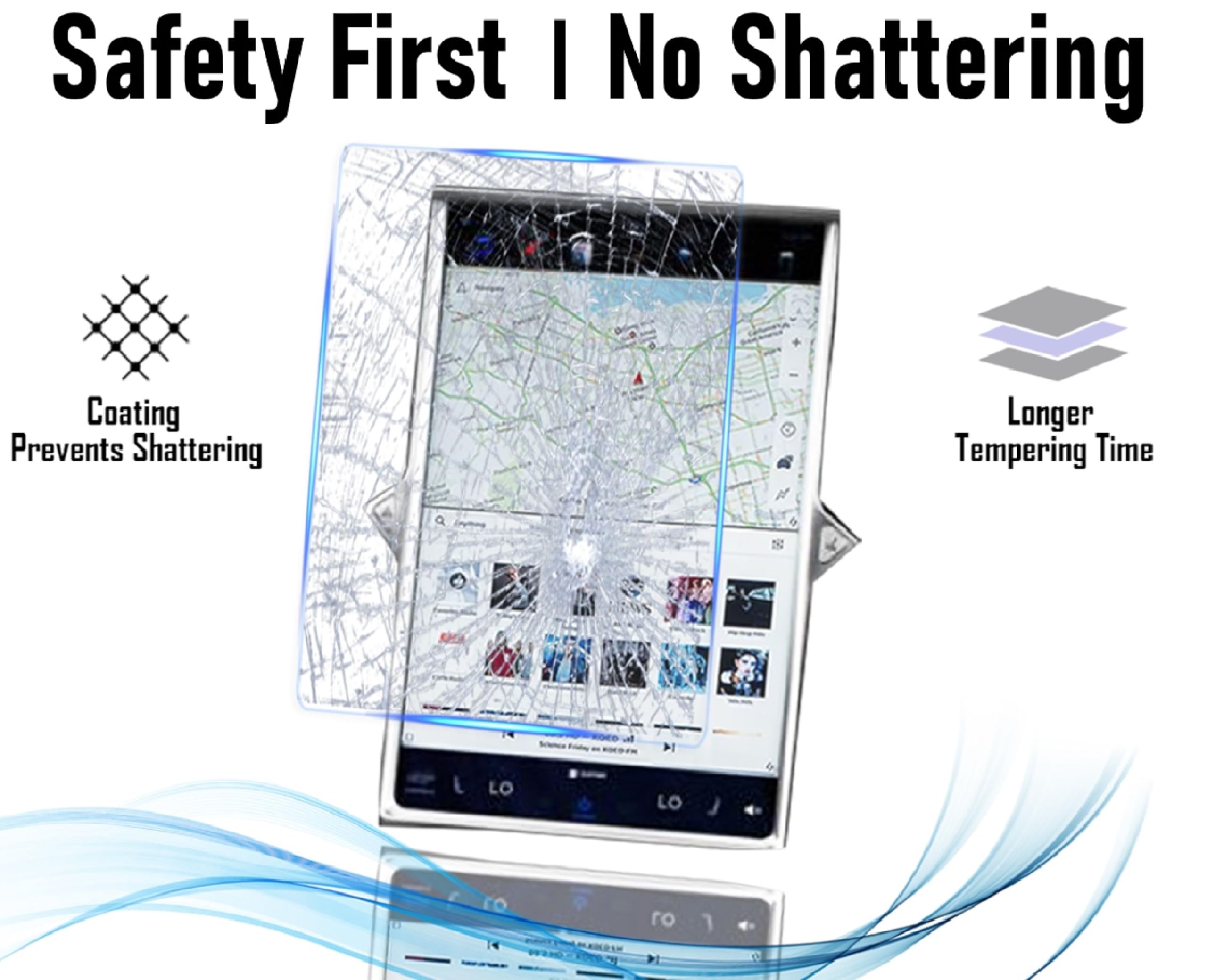 Soltech Tesla Screen Protector Designed For 17' Model S 2013 2014 2015 2016 2017 2018 2019 2020 | Model X 2016 2017 2018 2019 2020 Center Dashboard Touch Screen Accessories � Matte Tempered Glass