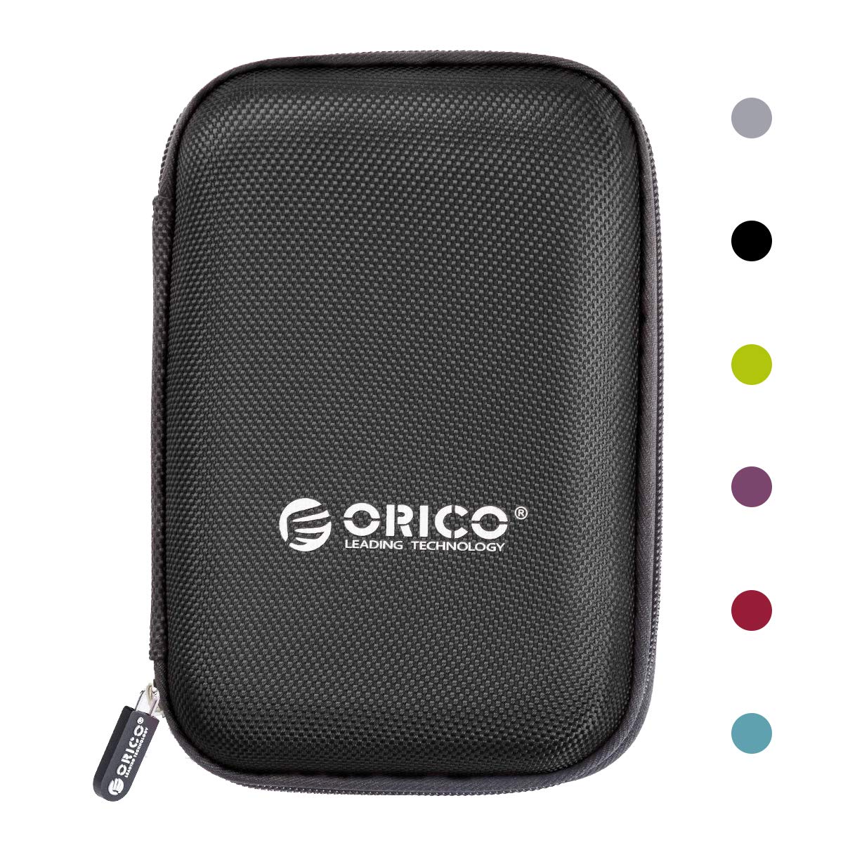 ORICO Hard Drive Case 2.5 inch External Drive Storage Carrying Bag Waterproof Shockproof with Inner Size 5.5x3.5x1.0inch for Organizing HDD and Electronic Accessories, Black(PHD 25)