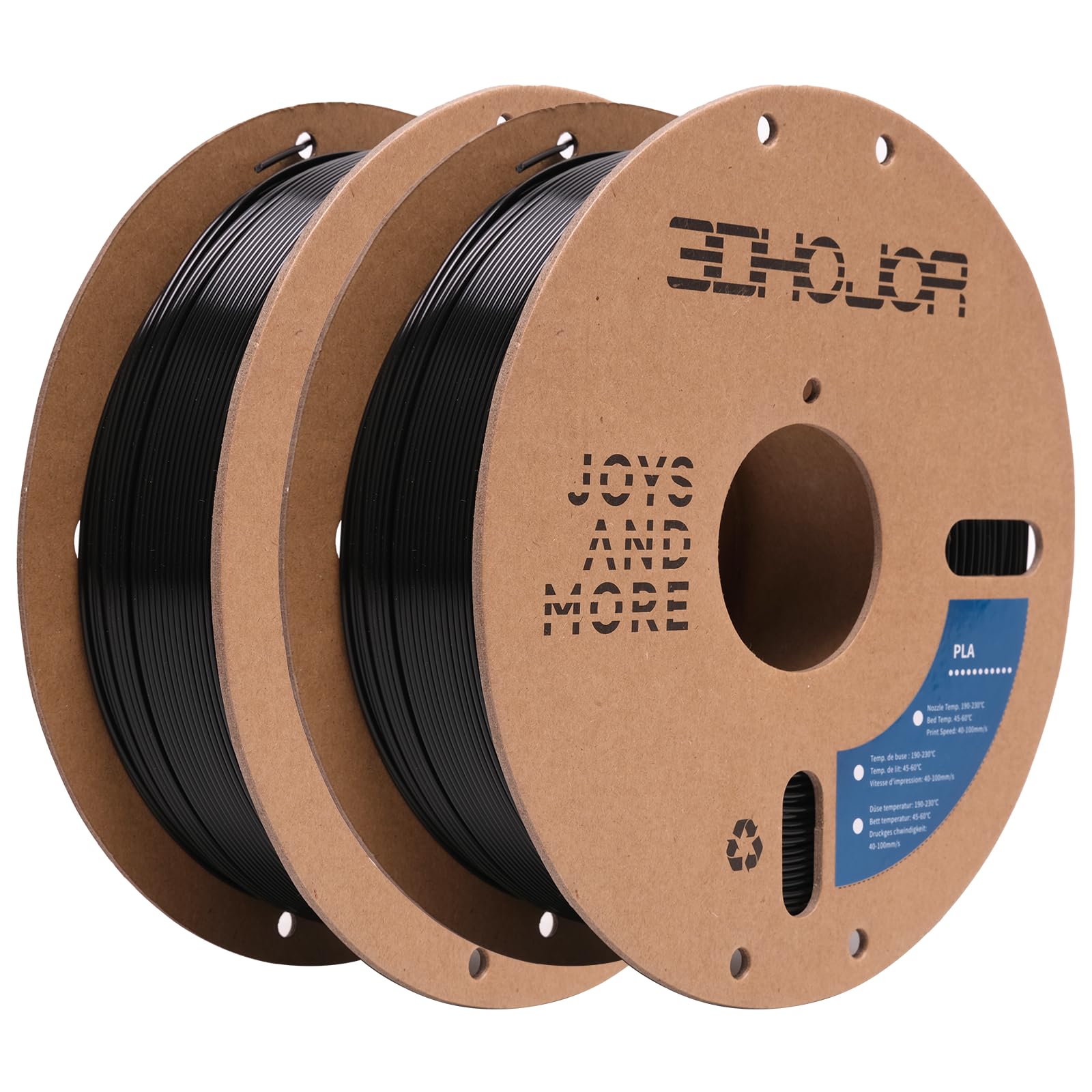 3DHoJor High Speed PLA Filament 1.75mm,3D Printer Filament,1kg Cardboard Spool (2.2lbs),Dimensional Accuracy +/- 0.03 mm,Odor Fr