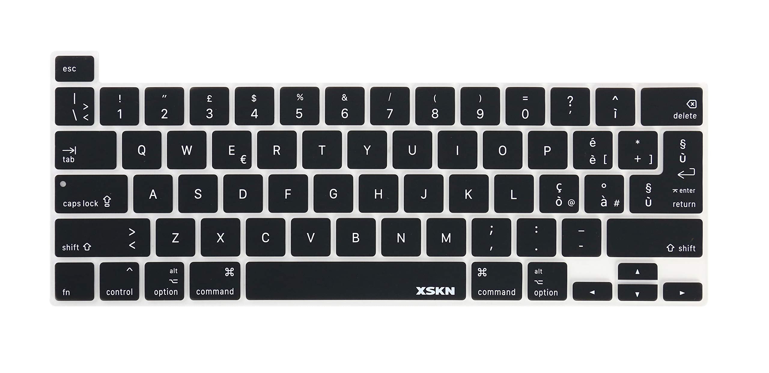 Xskn Italian Black Silicone Keyboard Cover Skin For 2019 New Macbook Pro 16 Inch A2141 And 2020 New Macbook Pro 13.3 Inch A2338