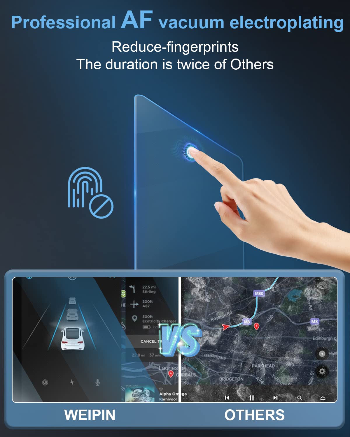 Weipin For 2022 2024 Silverado& Sierra 1500/2024 Silverado& Sierra (No Buttons On The Screen) 13.4+12.3 Inch Screen Protector Fo