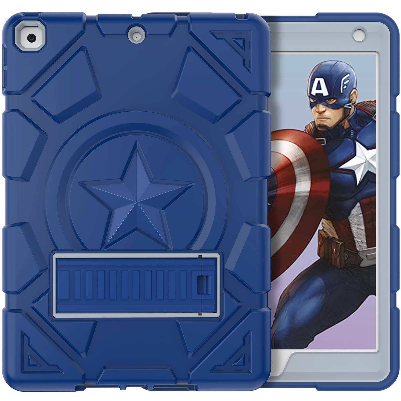 Timism Heavy Duty Shockproof Ipad Case (10.2In, 2021/2020/2019) With Kickstand, Cartoon Design For Kids, Compatible With Ipad 9T