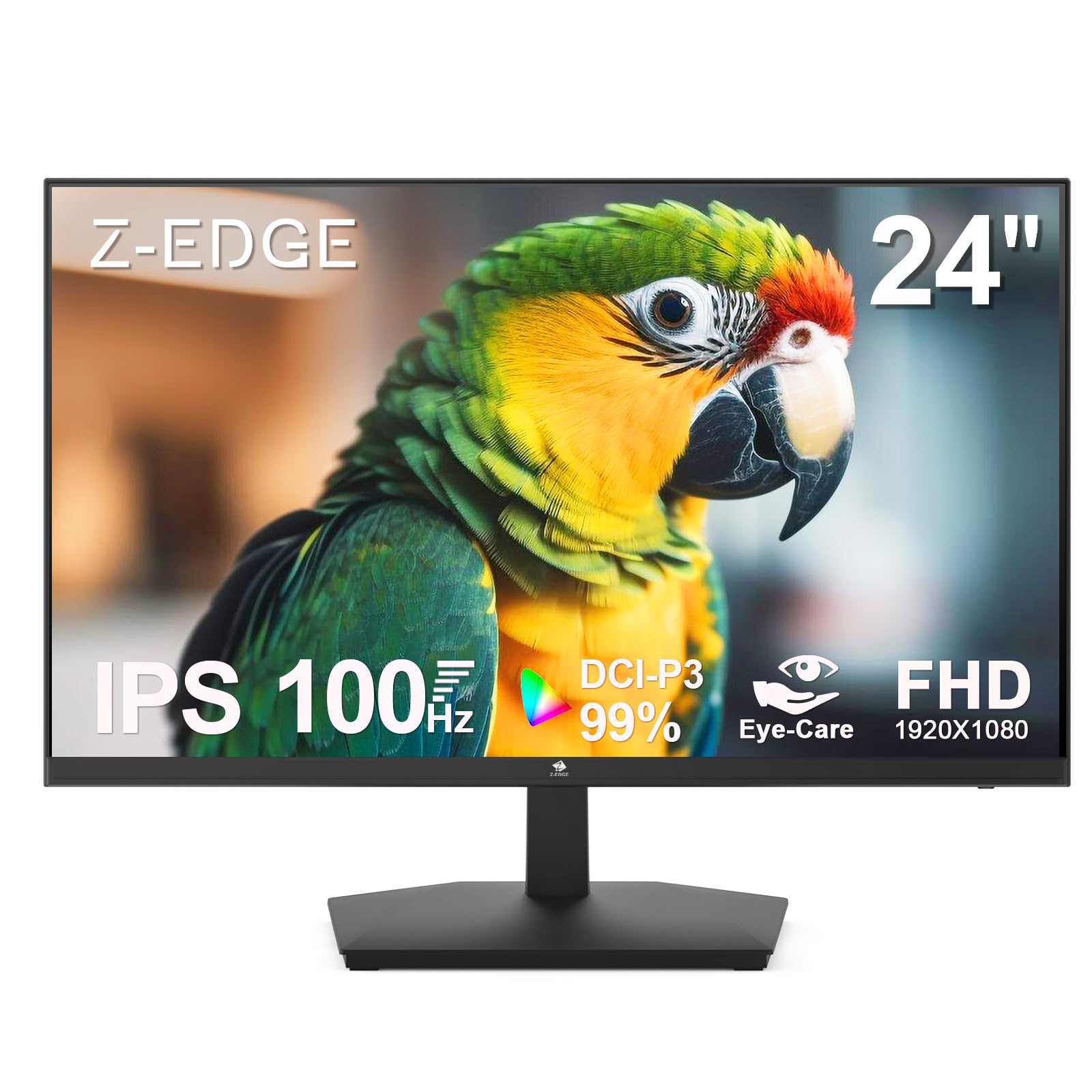 24 Inch Monitor, Z Edge Computer Monitor, Full Hd 1920 X 1080P Ips Display 75Hz Pc Monitor With Hdmi, Vga, Frameless, Anti Glare