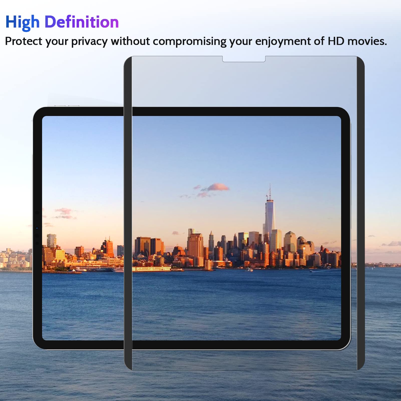 Peslv Magnetic Privacy Screen Protector For Ipad Pro 12.9 Inch 2018 2020 2021 2022, Removable Anti Blue Light Glare Spy Private