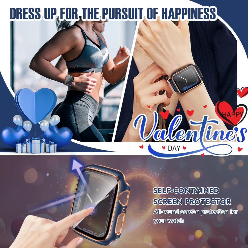 Top4Cus 45Mm Case Compatible With Apple Watch, With Built In Tempered Glass Screen Protector, Pc Cover For Iwatch Series 9/8/7/S