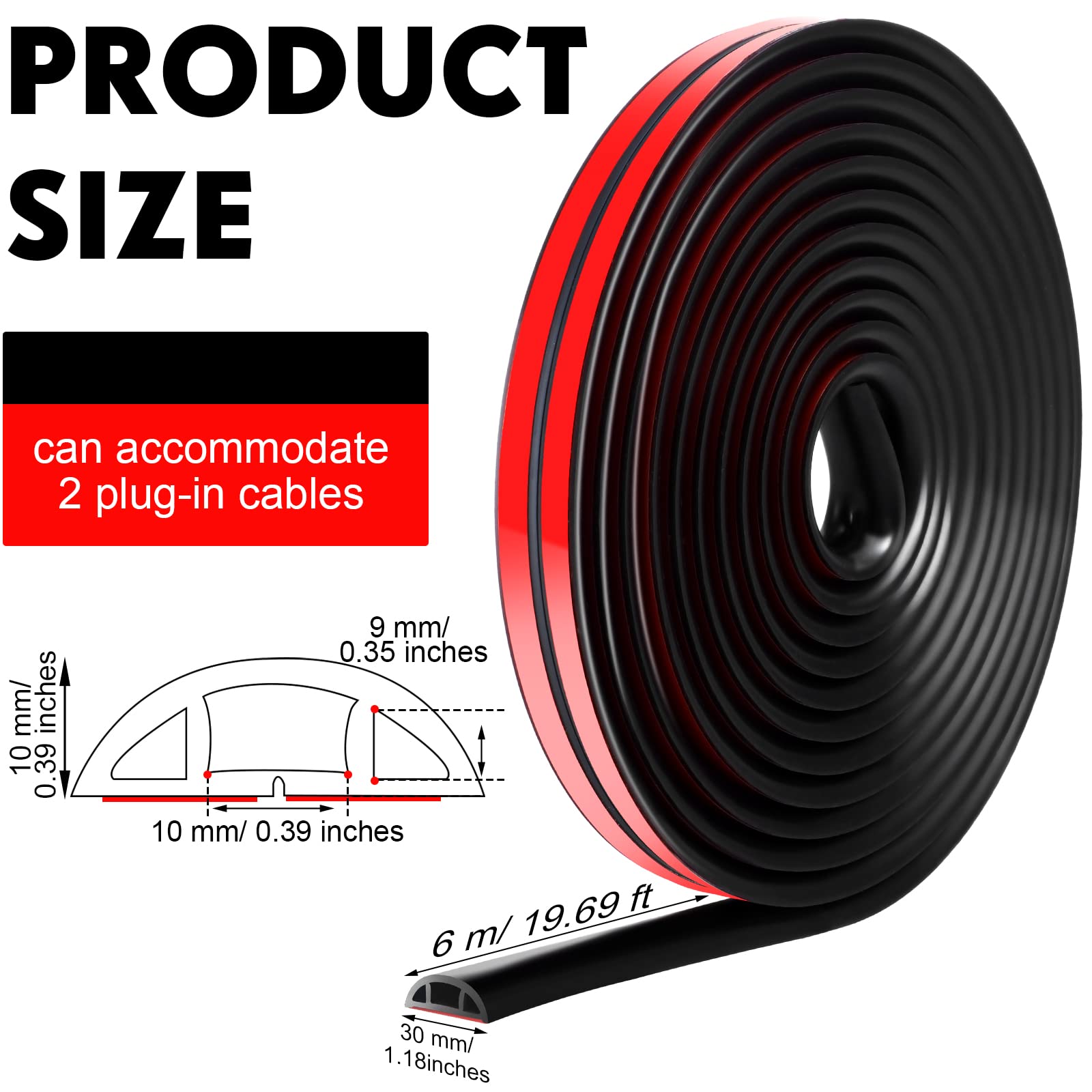 19.69 Ft Floor Cord Cover Overfloor Cord Protector Duct Cord Protector Covers Cable On Floor Raceway For Sidewalks Or Walkways (
