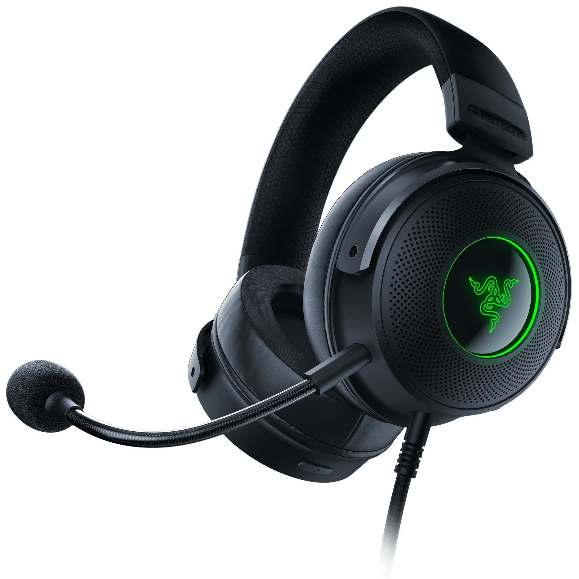 Razer Kraken V3 Hypersense Wired Usb Gaming Headset W/Haptic Technology: Triforce Titanium 50Mm Drivers   Thx Spatial Audio   Hy