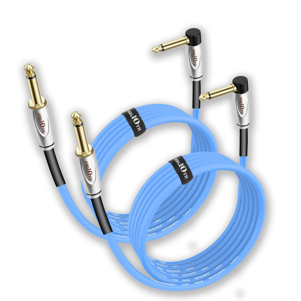 Augioth Guitar Cable 10 ft 2 Pack, Electric Instrument Bass Cable AMP ...