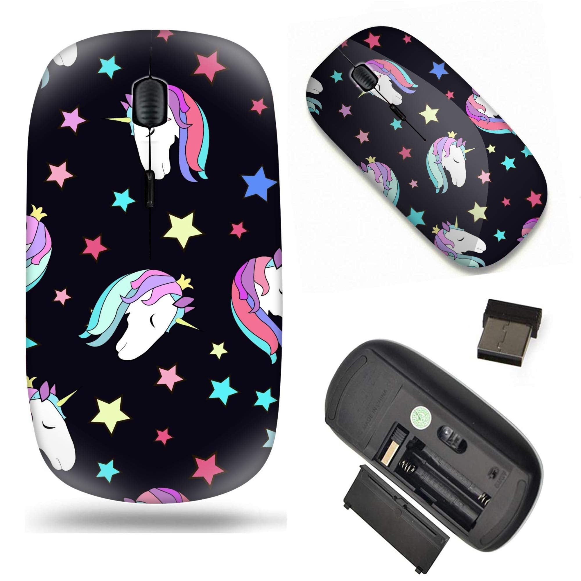 Unique Pattern Optical Mice Mobile Wireless Mouse 2.4G Portable For Notebook, Pc, Laptop, Computer   Colorful Kids Pattern With