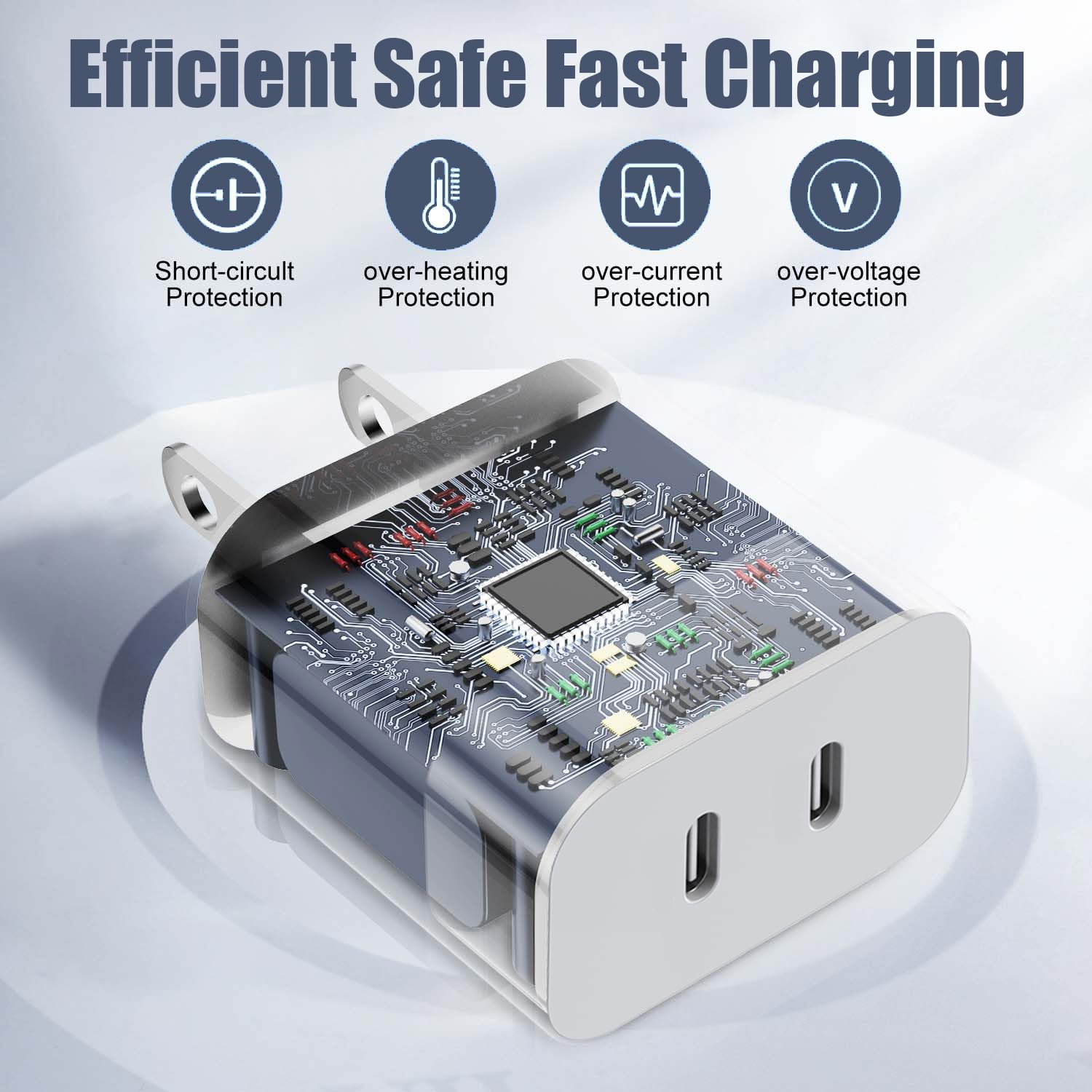 Charger For Iphone 15/15 Pro Max Charger Fast Charging, 2Pack 20W Dual Port Usb C Fast Charger Block With 10Ft Long Usb C To C C