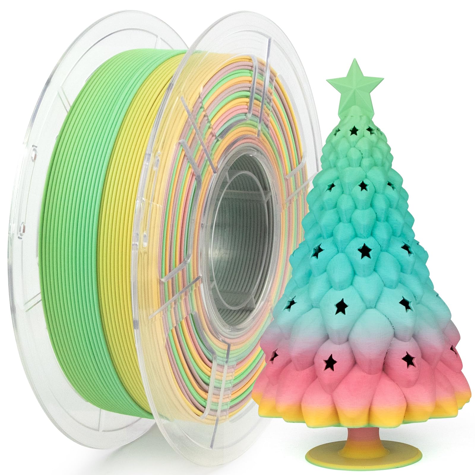 iSANMATE High Speed PLA 3D Printer Filament, Matte Rainbow PLA Filament 1.75mm Designed for High Speed 30-600mm/s, Fast Printing