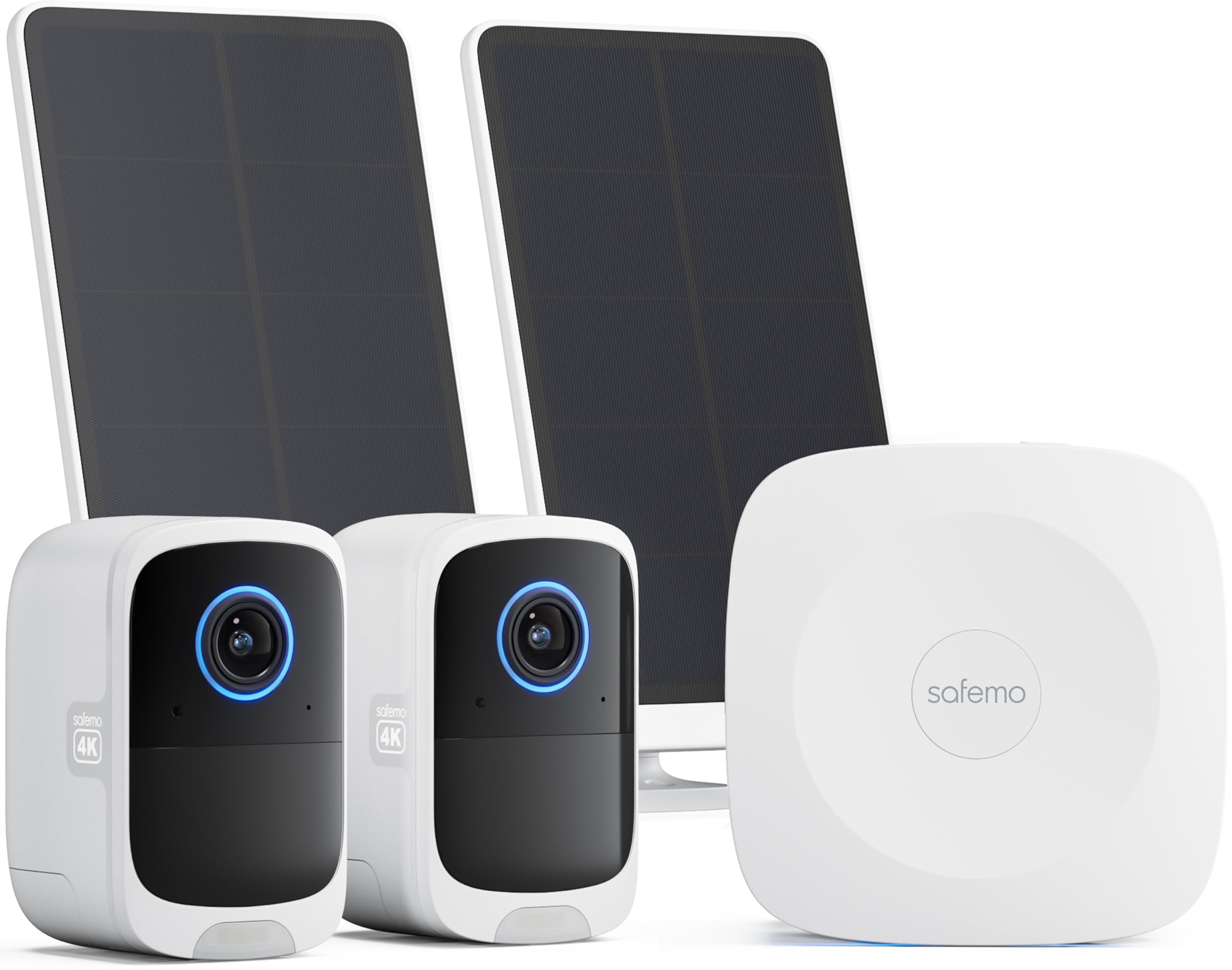 Safemo 4K Wireless Security Camera Outdoor System, Local Ai & Storage, No Monthly Fee, Color Night Vision, 2 Way Talk, Works Wit